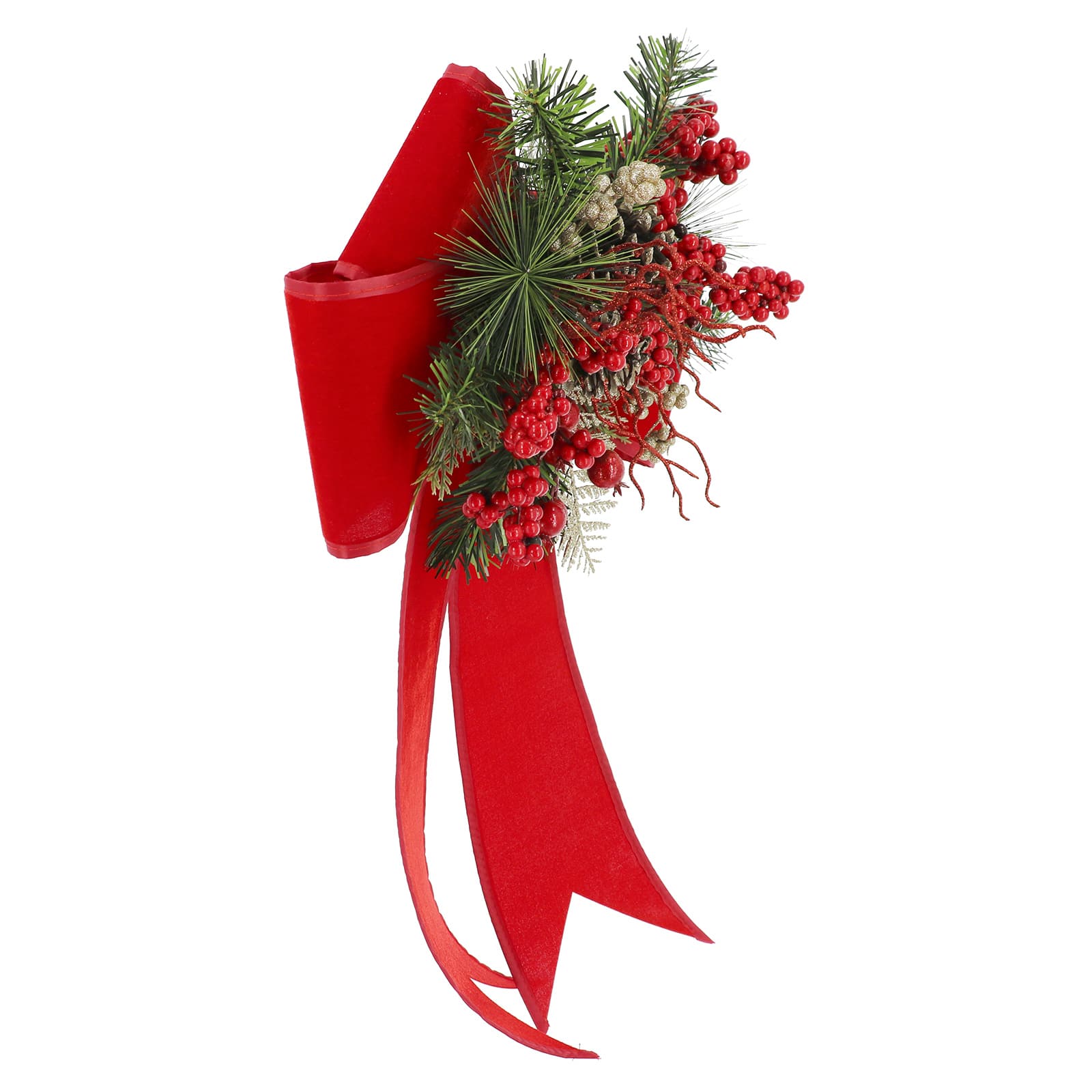 26&#x22; Red Berry &#x26; Pinecone Bow by Ashland&#xAE;