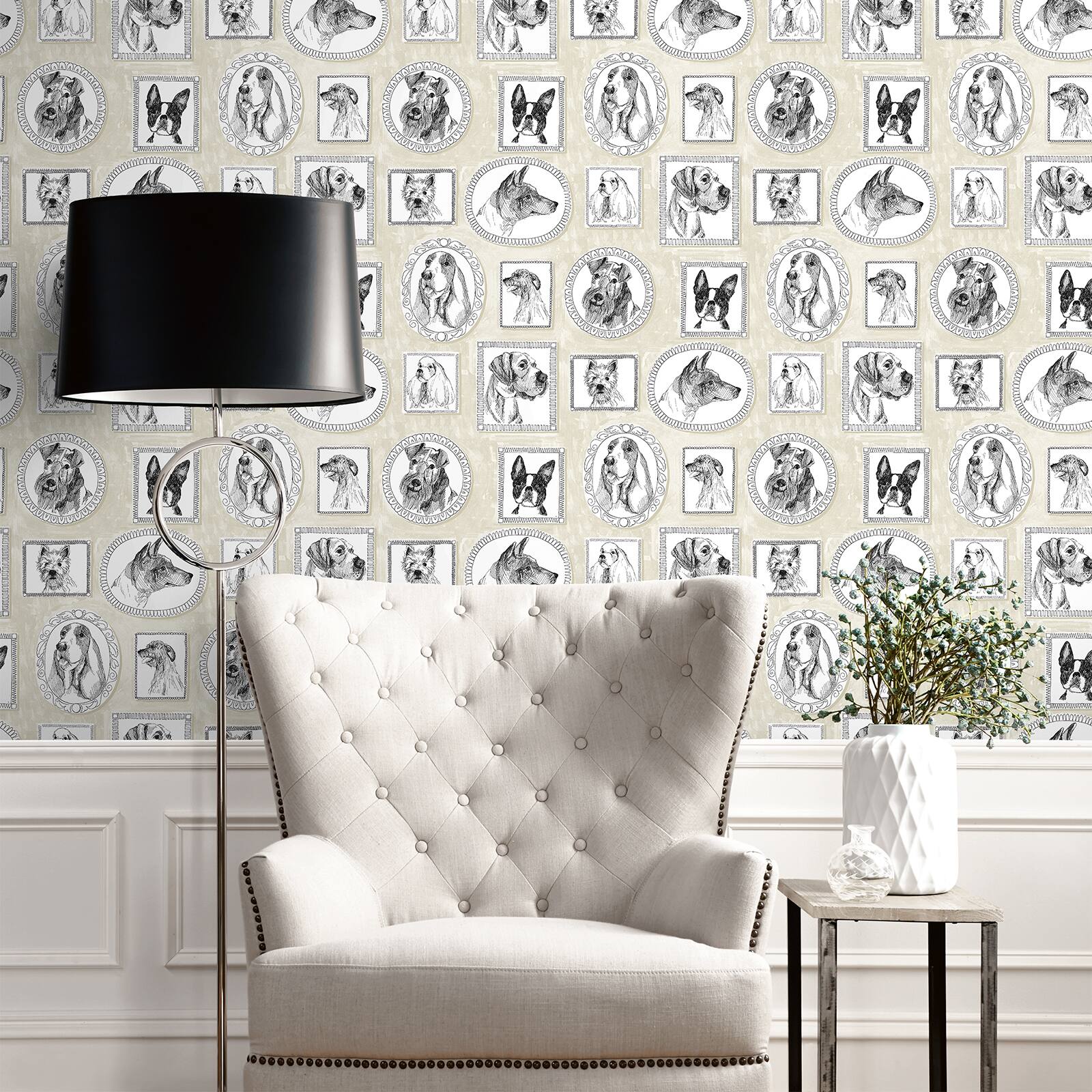 Surface Style Pup Portraits Peel & Stick Wallpaper