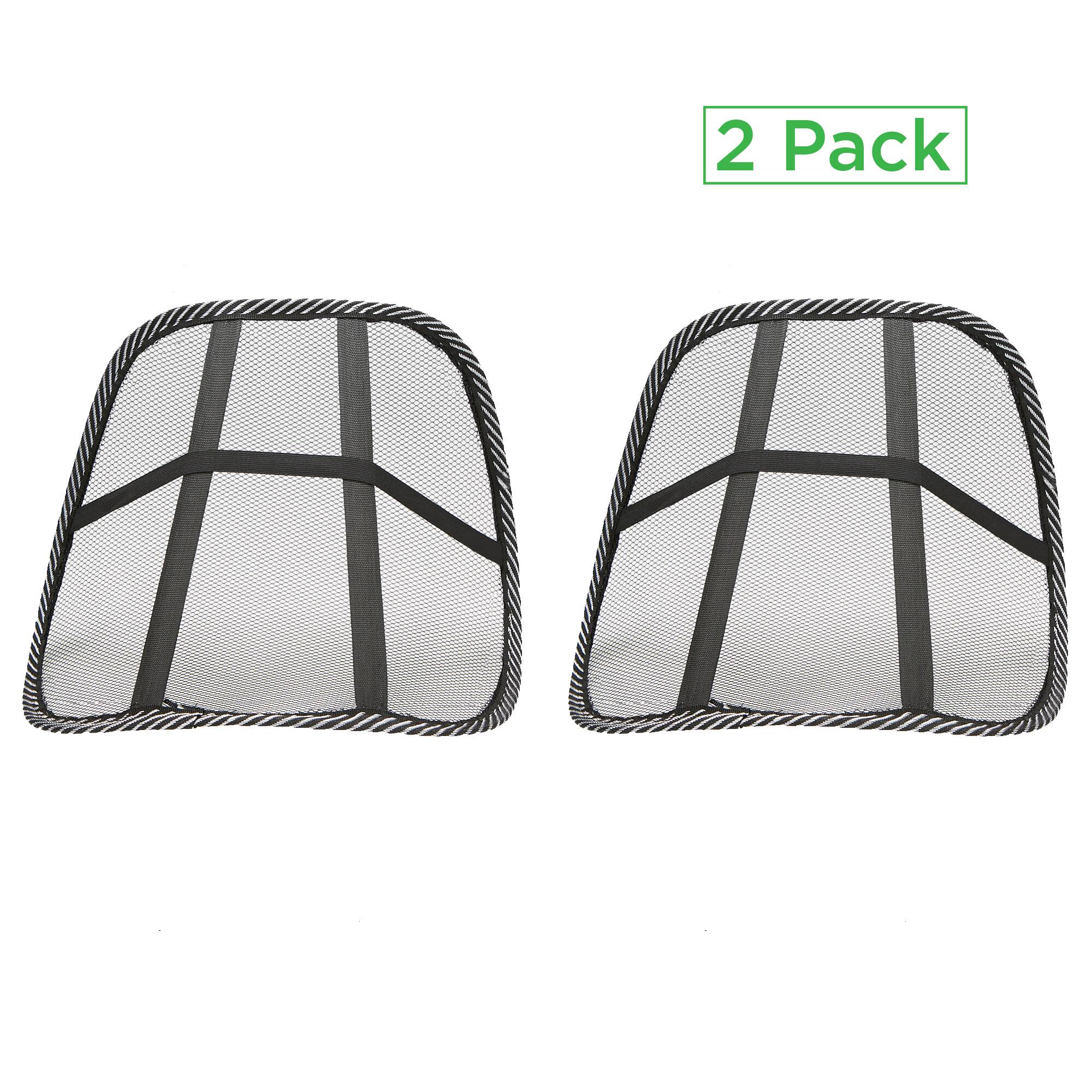 Mind Reader Black Mesh Lumbar Support Adjustable Cushion Set