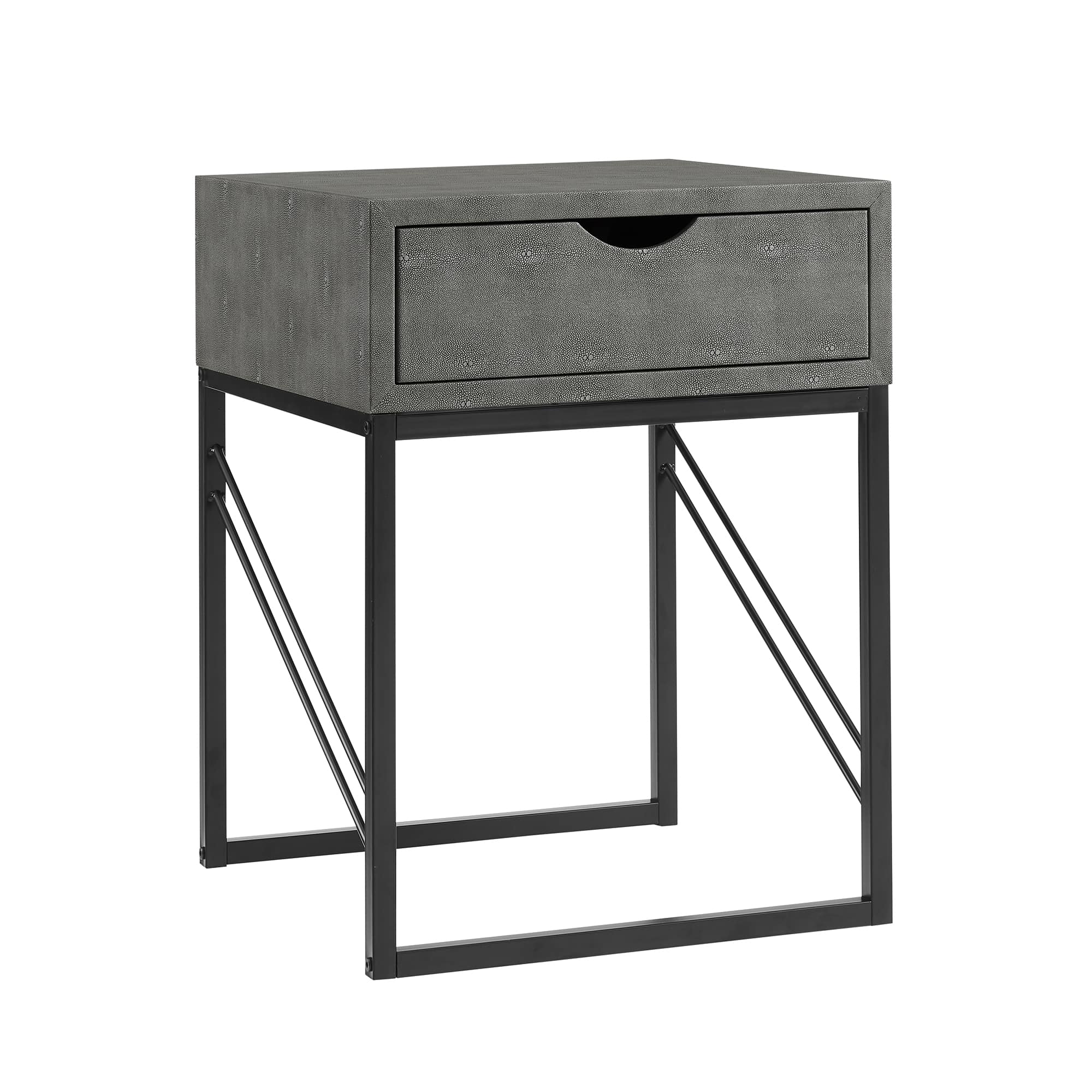 Walker Edison 18" 1-Drawer Shagreen Side Table