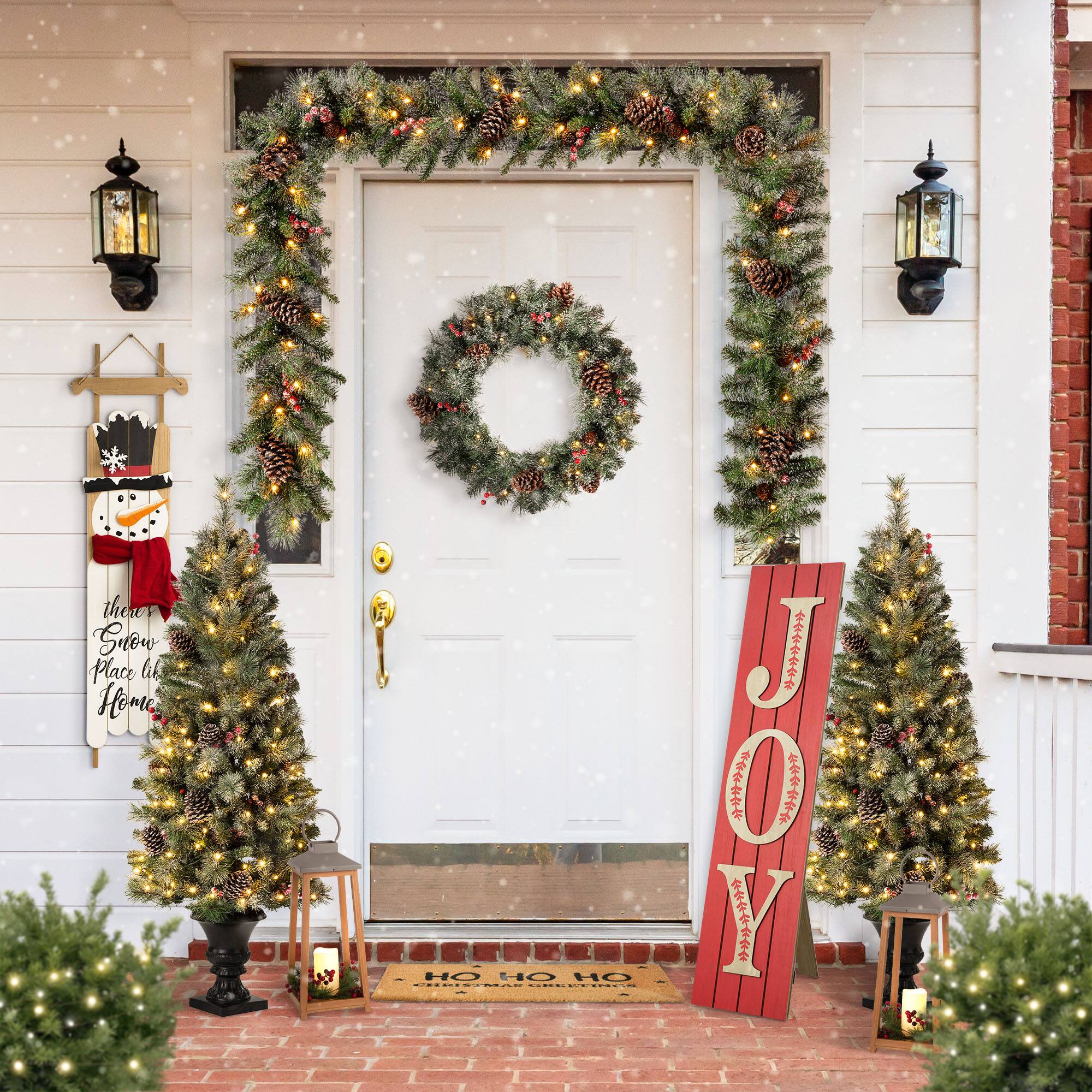 Glitzhome&#xAE; 42&#x22; Christmas JOY Wood Porch Sign