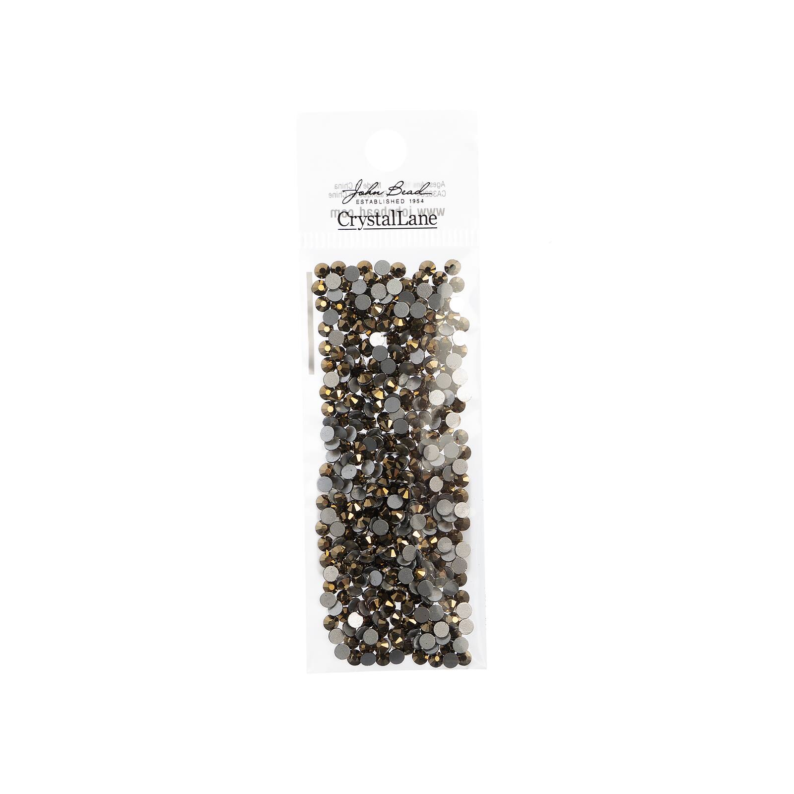 John Bead Crystal Lane SS12 Metallic Glass Round Flatback Rhinestones, 432ct.