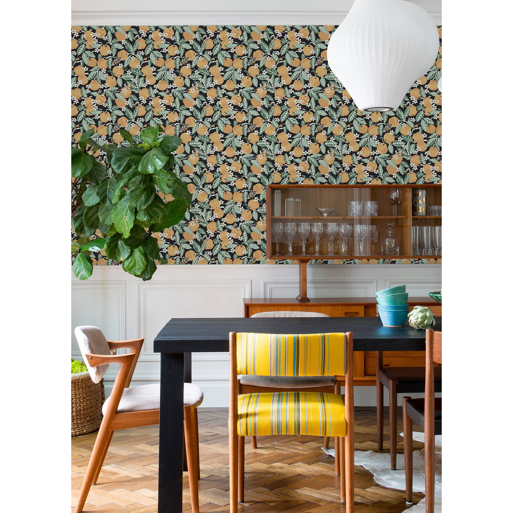 NuWallpaper PrintFresh Ink Orange Grove Peel &#x26; Stick Wallpaper