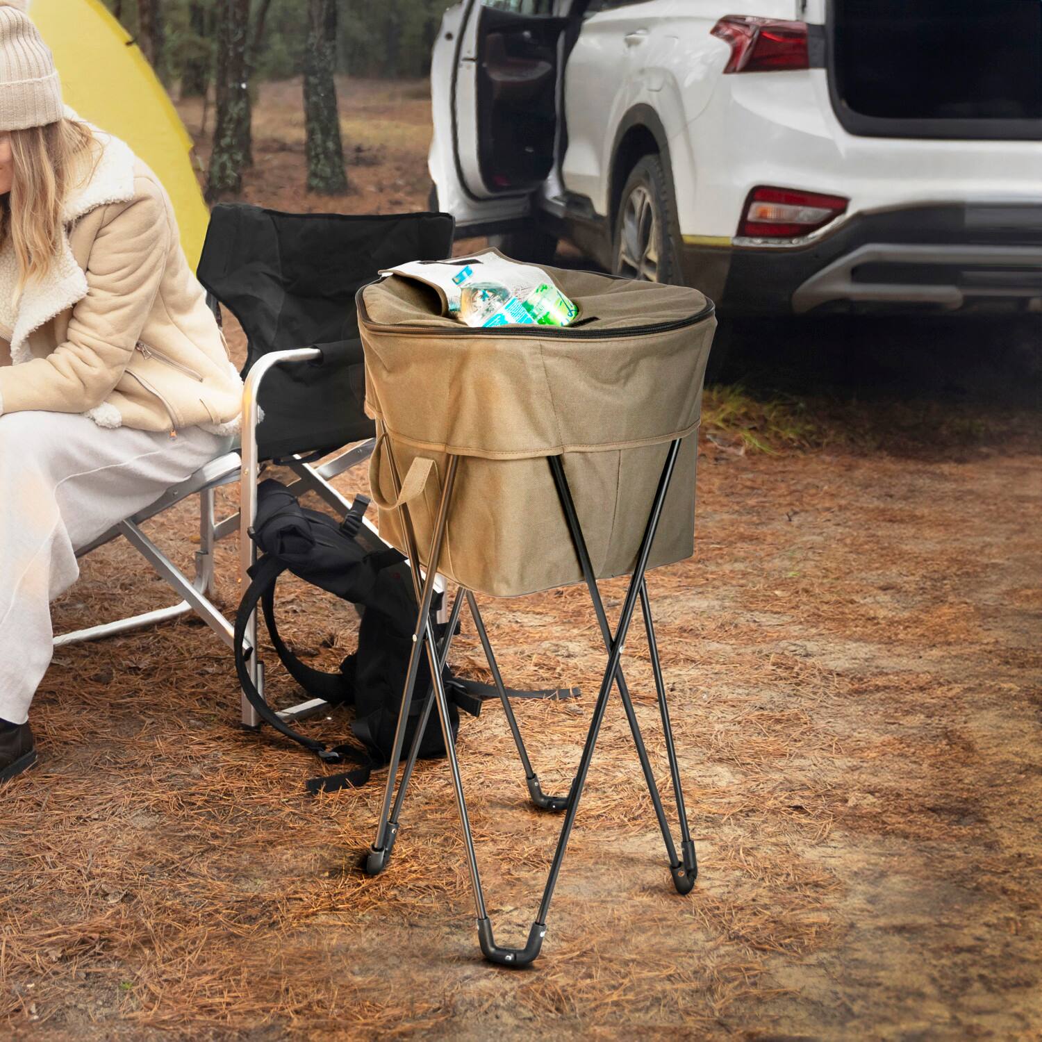 Household Essentials 2.75ft. Olive Green Thermal Standing Cooler with Travel Bag