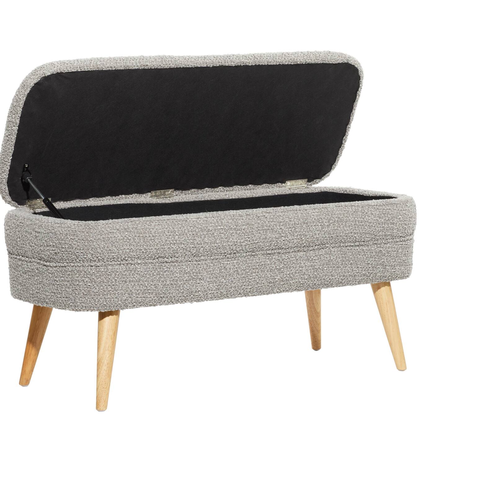 40&#x22; Contemporary Polyester &#x26; Wood Storage Bench