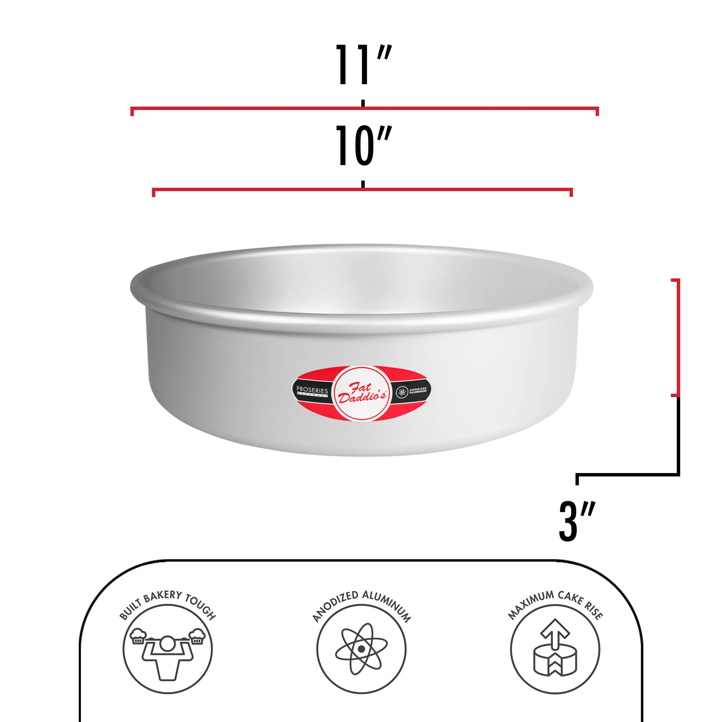 6 Pack: Fat Daddio's® Pro Series Bakeware Anodized Aluminum Round Cake Pan