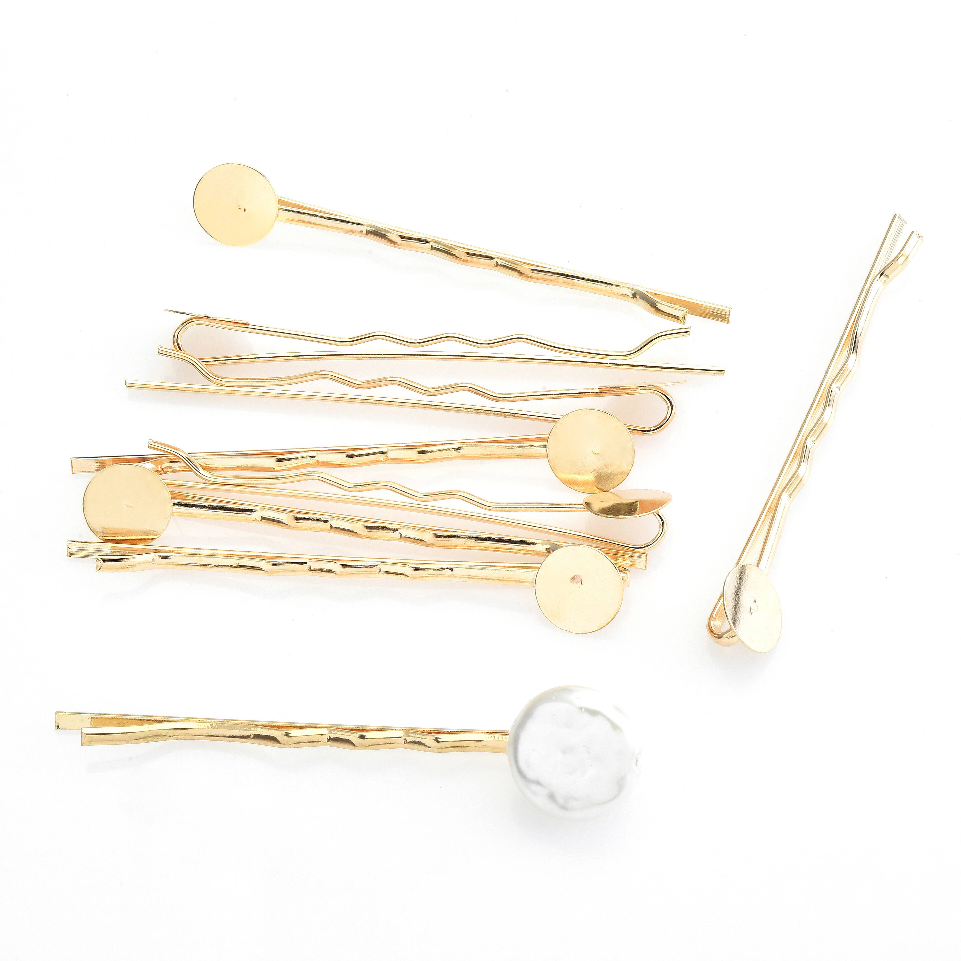 Bobby Pins with 8mm Circle Blanks, 25ct. by Bead Landing&#x2122;