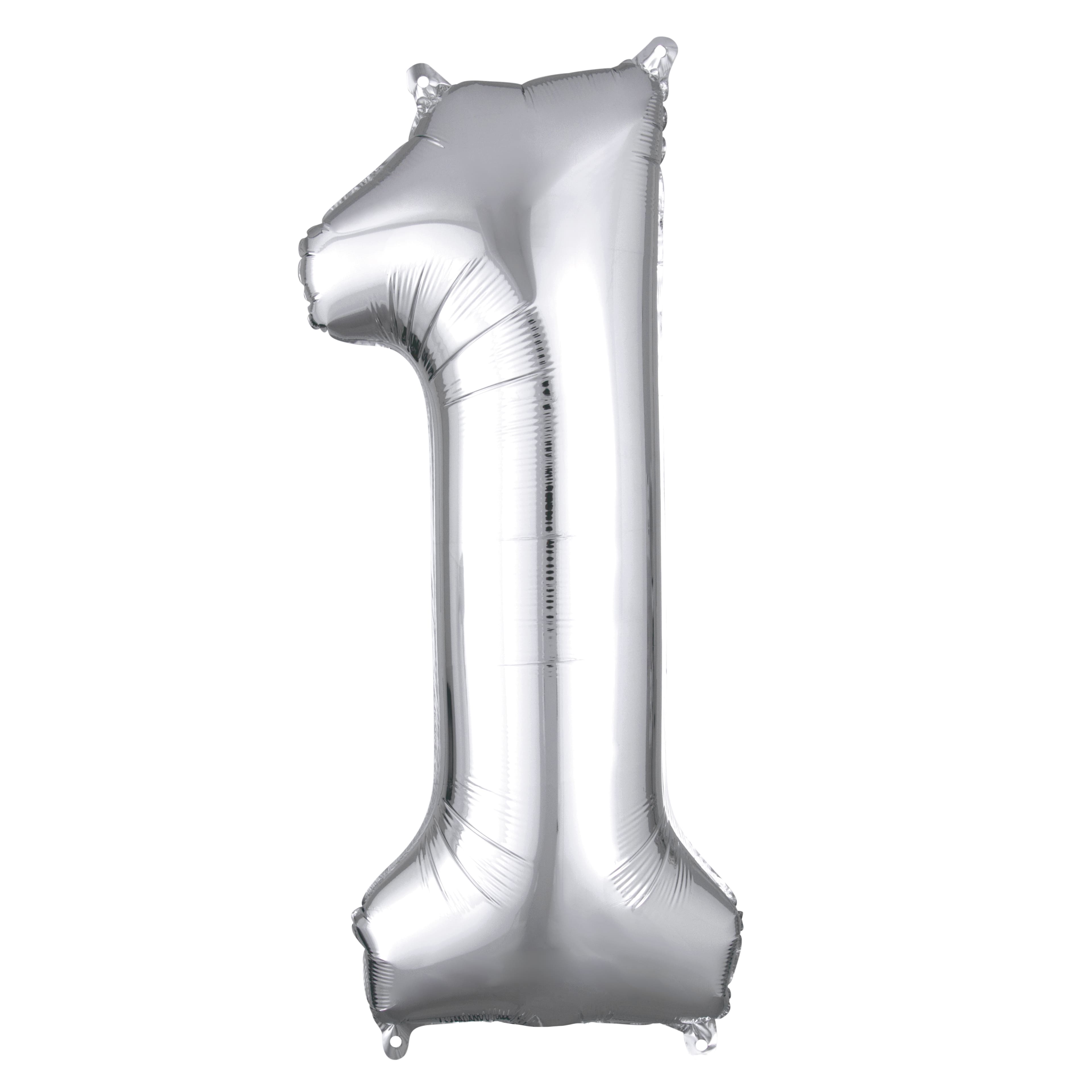 34&#x22; Silver Number Mylar Balloon