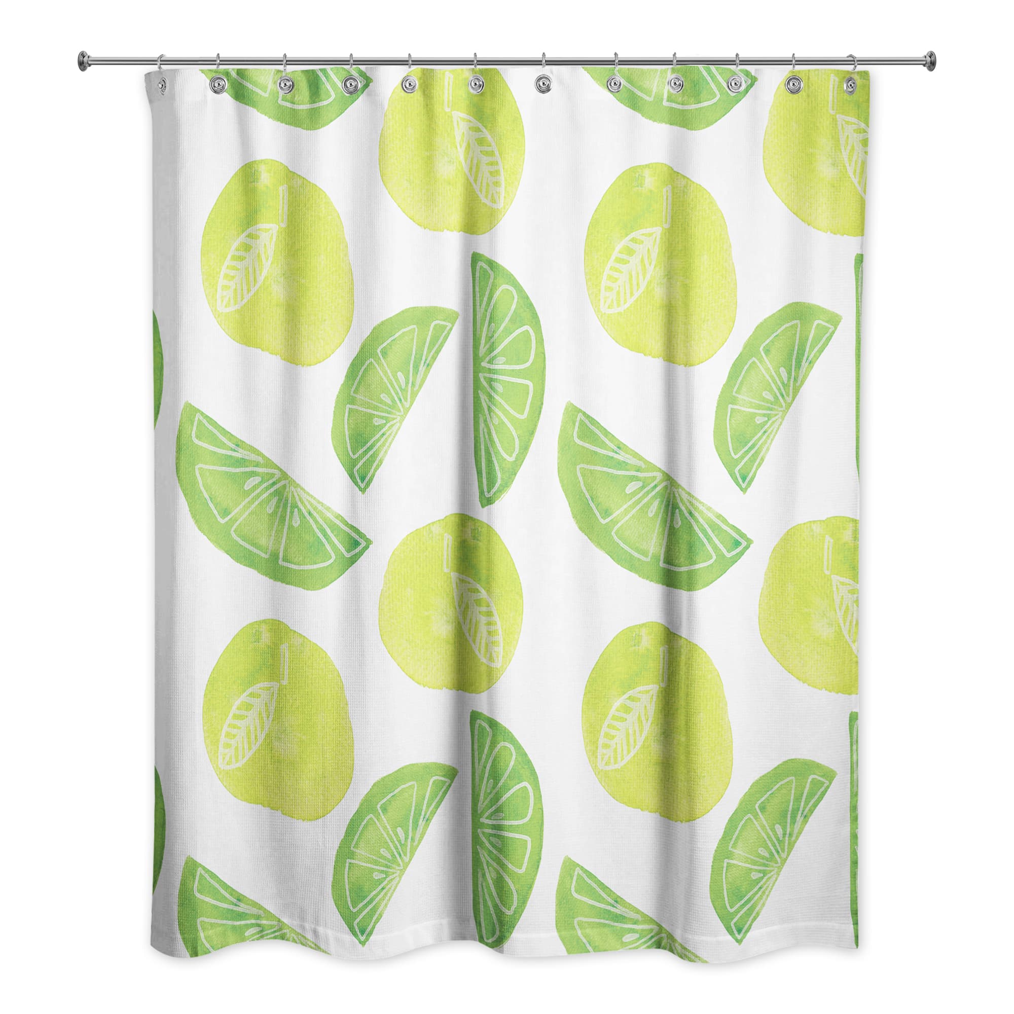 Lime Citrus Pattern 71&#x22; x 74&#x22; Shower Curtain