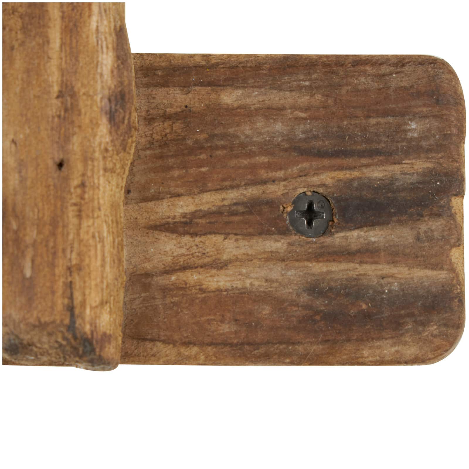 Brown Wood Handmade Live Edge Lake Sign 3 Hanger Wall Hook with Metal Accents