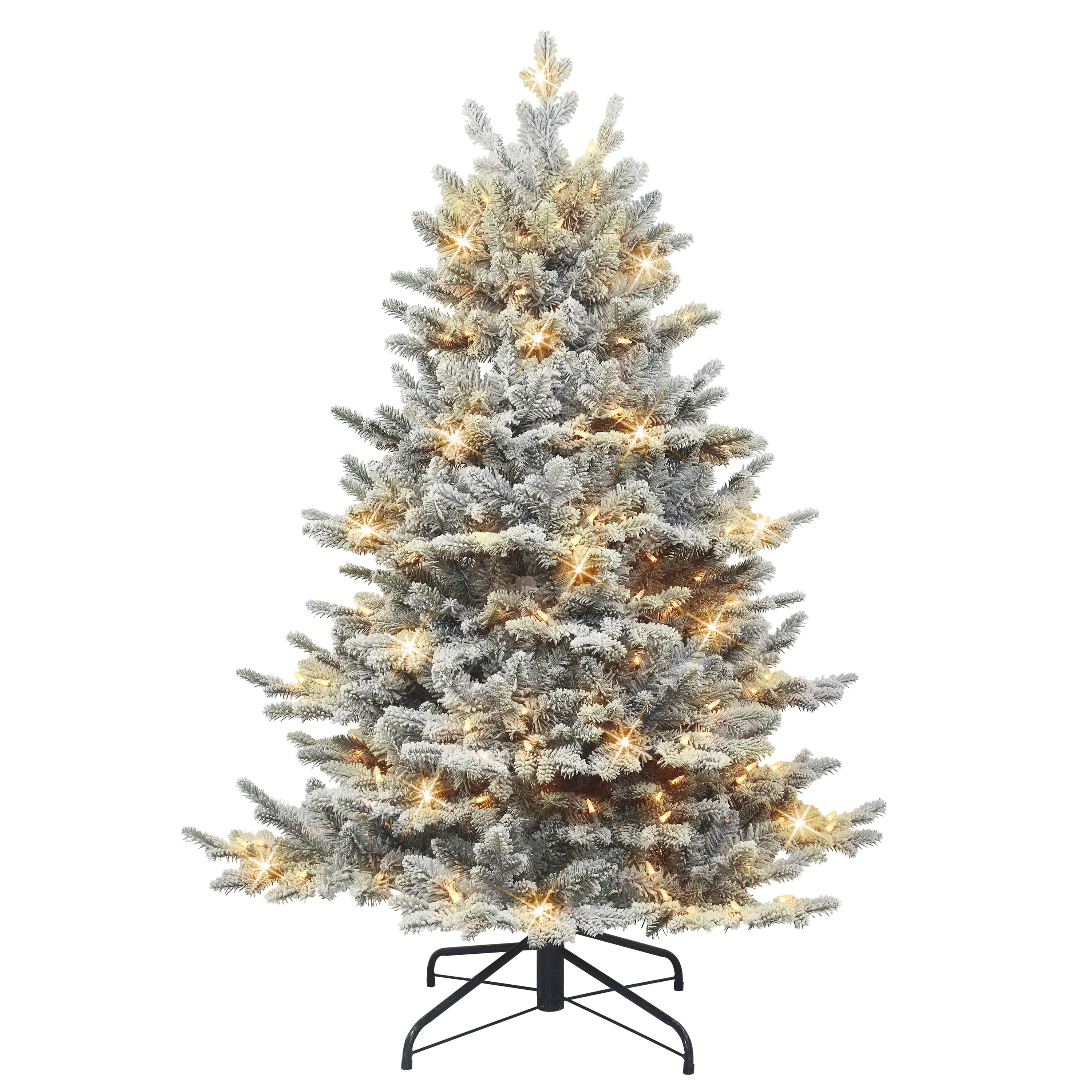 4.5ft. Pre-Lit Flocked Royal Majestic Douglas Fir Artificial Christmas Tree, Clear Lights