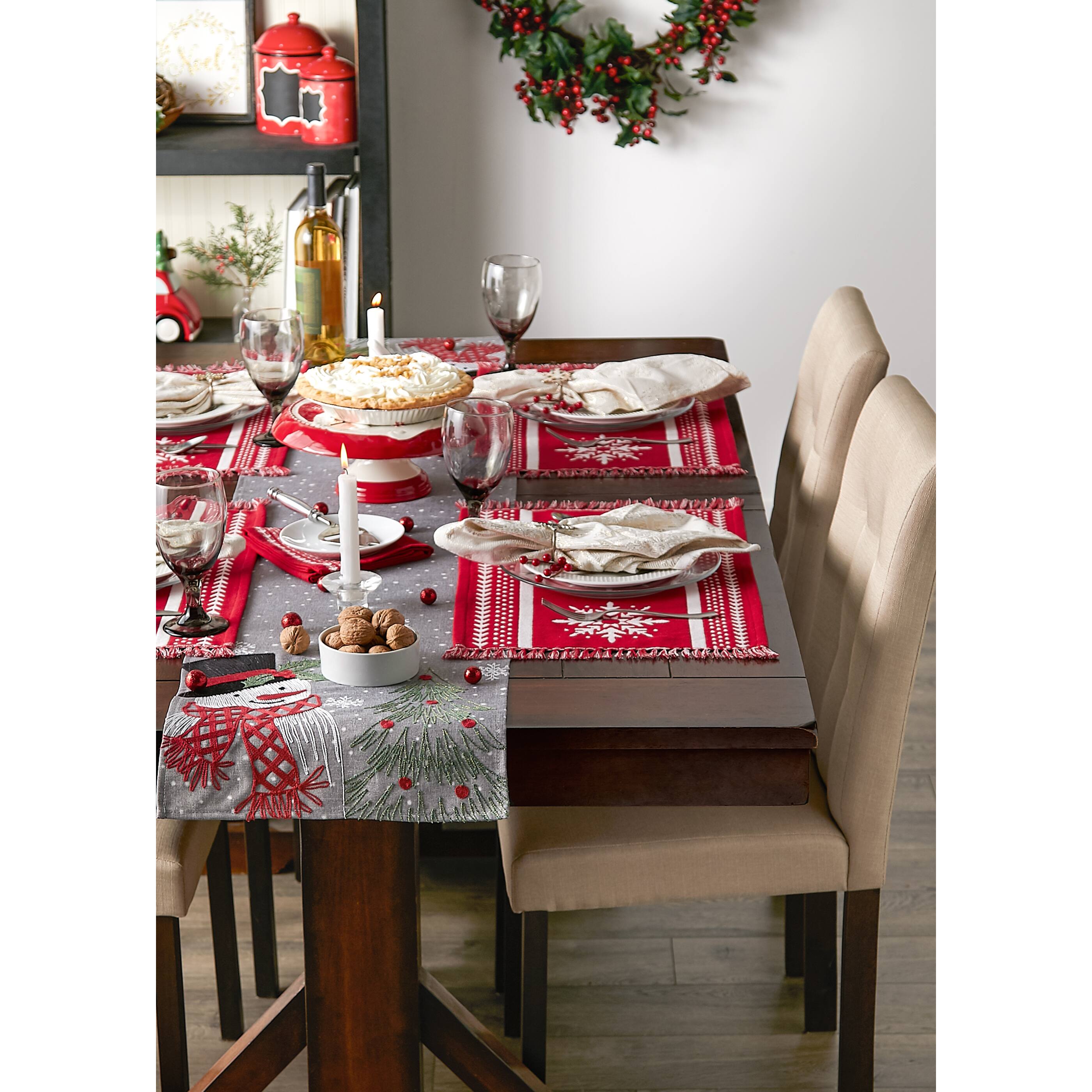 DII&#xAE; Nordic Snowflake Stripe Jacquard Placemats, 4ct.