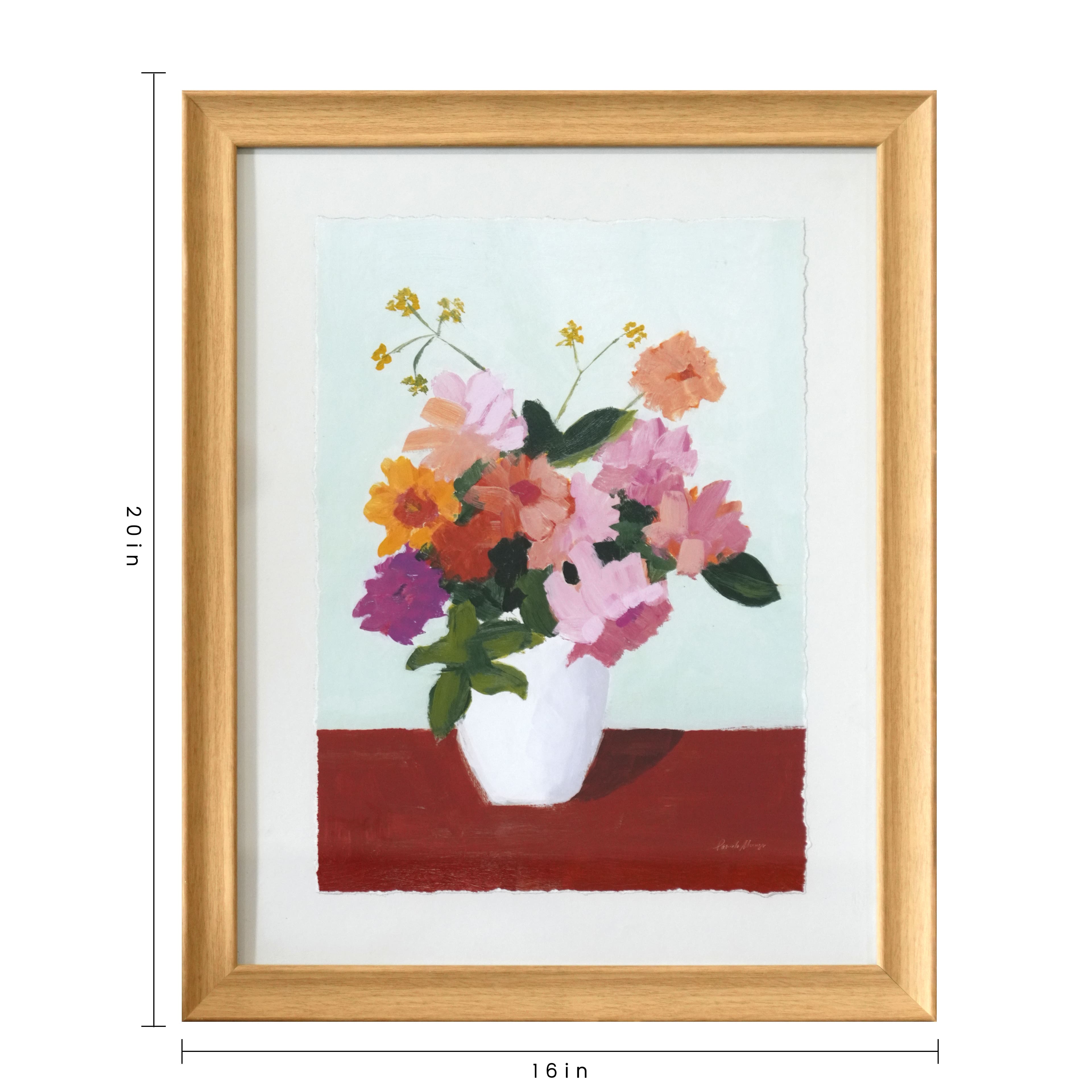20&#x22; Pink, Coral &#x26; Orange Flower Still Life Wall Art by Ashland&#xAE;