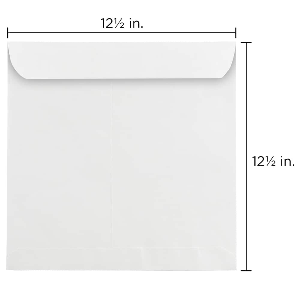 JAM Paper 12.5&#x22; Large White Square Invitation Envelopes