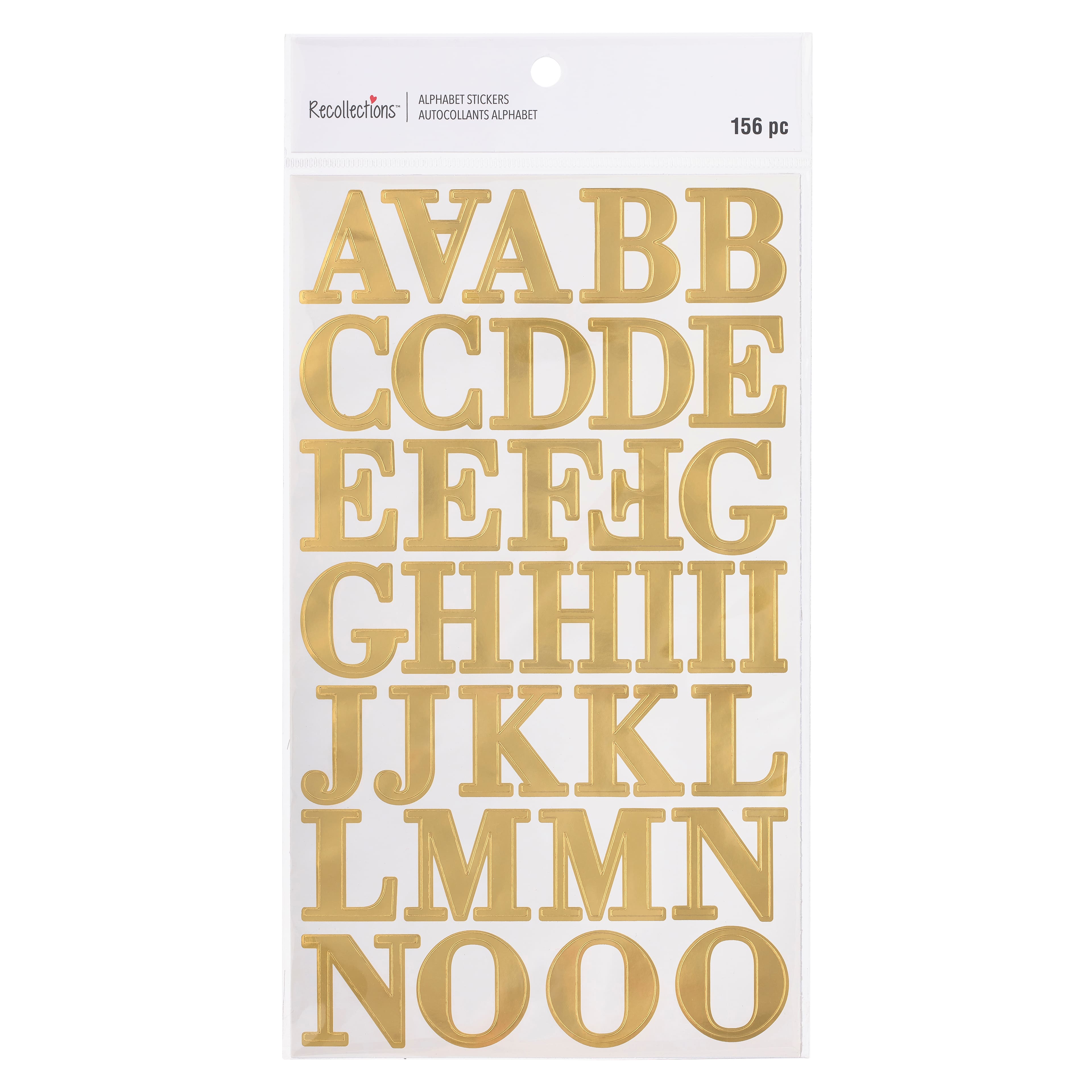 Recollections 100 Piece Gold Glitter Script Alphabet Stickers - Each