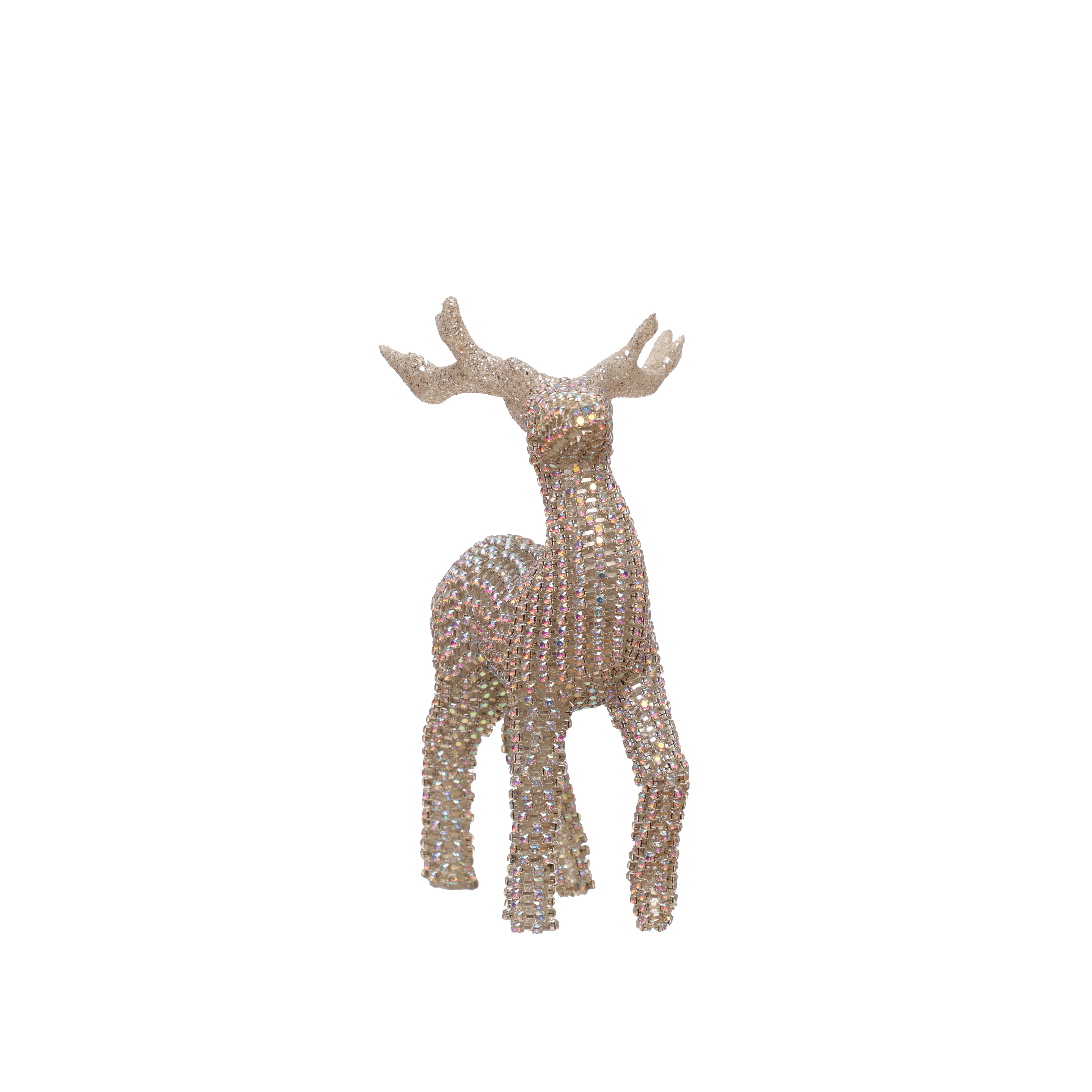 7&#x22; Gold Glitter &#x26; Crystal Standing Reindeer Tabletop D&#xE9;cor by Ashland&#xAE;