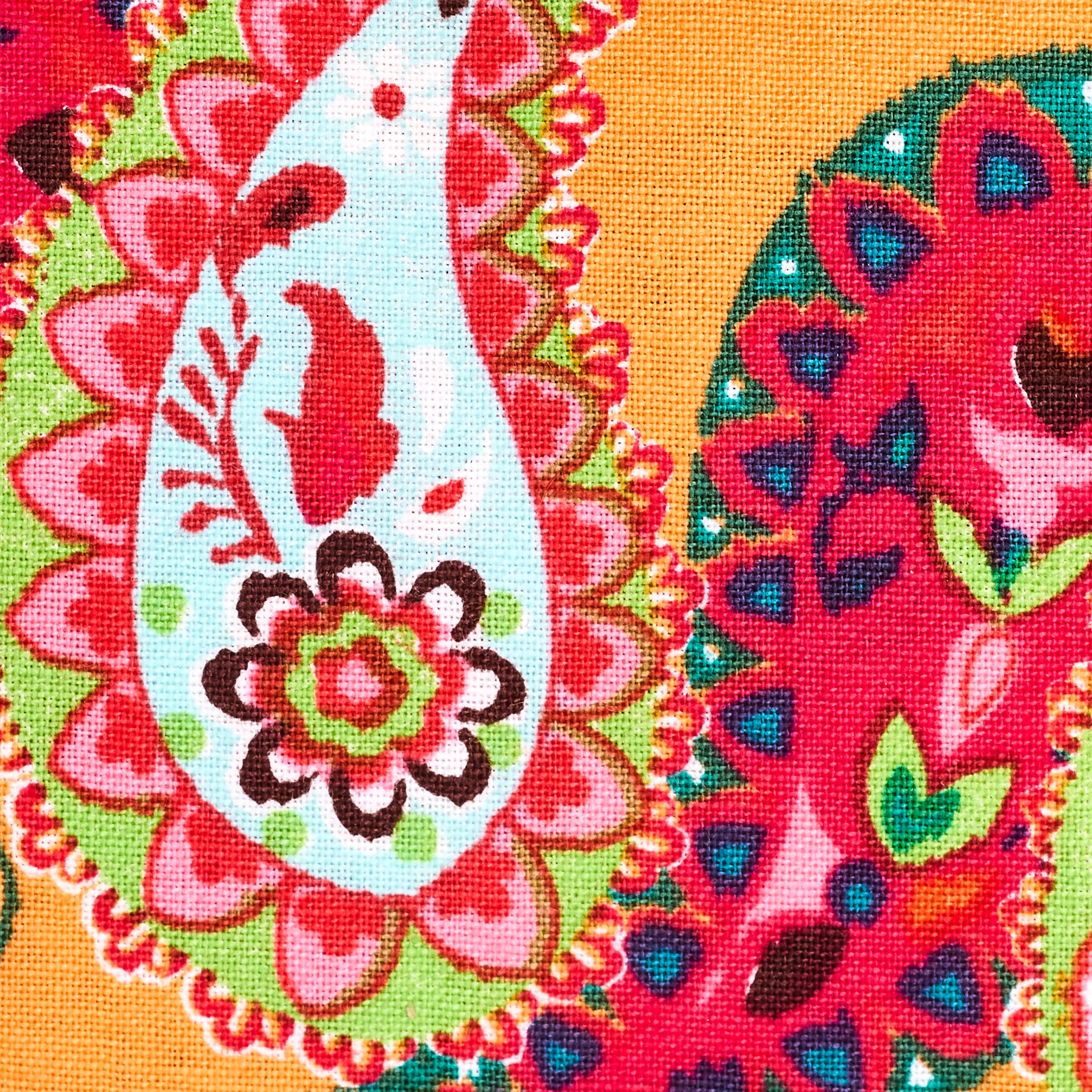 Orange Paisley Cotton Fashionable Fabric by Loops & Threads®