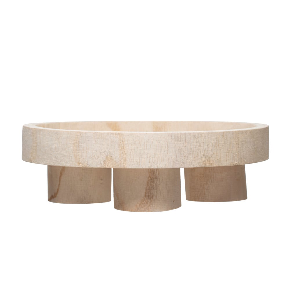 Buy MDF Wooden Round Tray (Brown & Beige) Online- At Home by