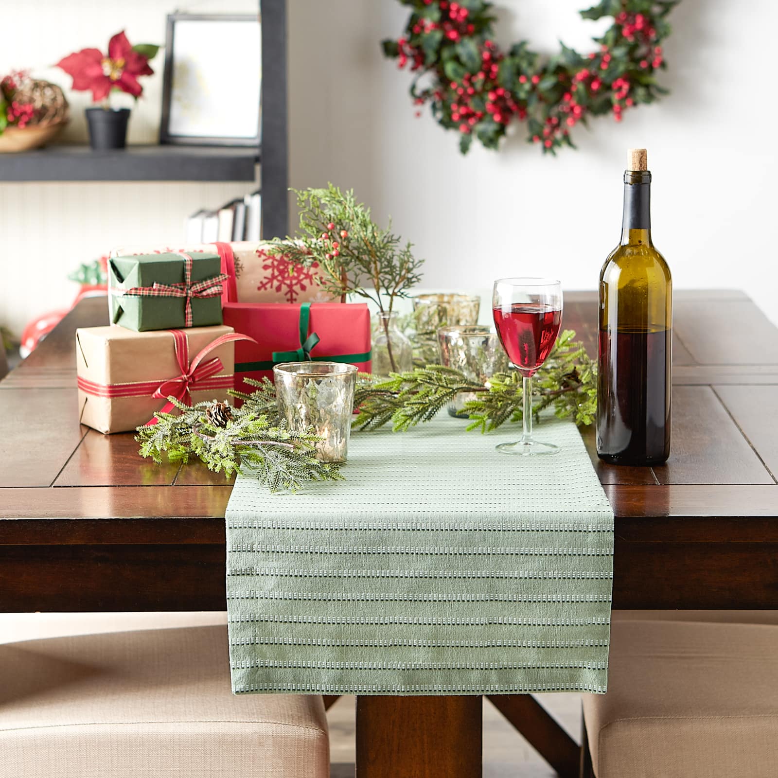 Sprig Dobby Stripe Table Runner 14" x 108"