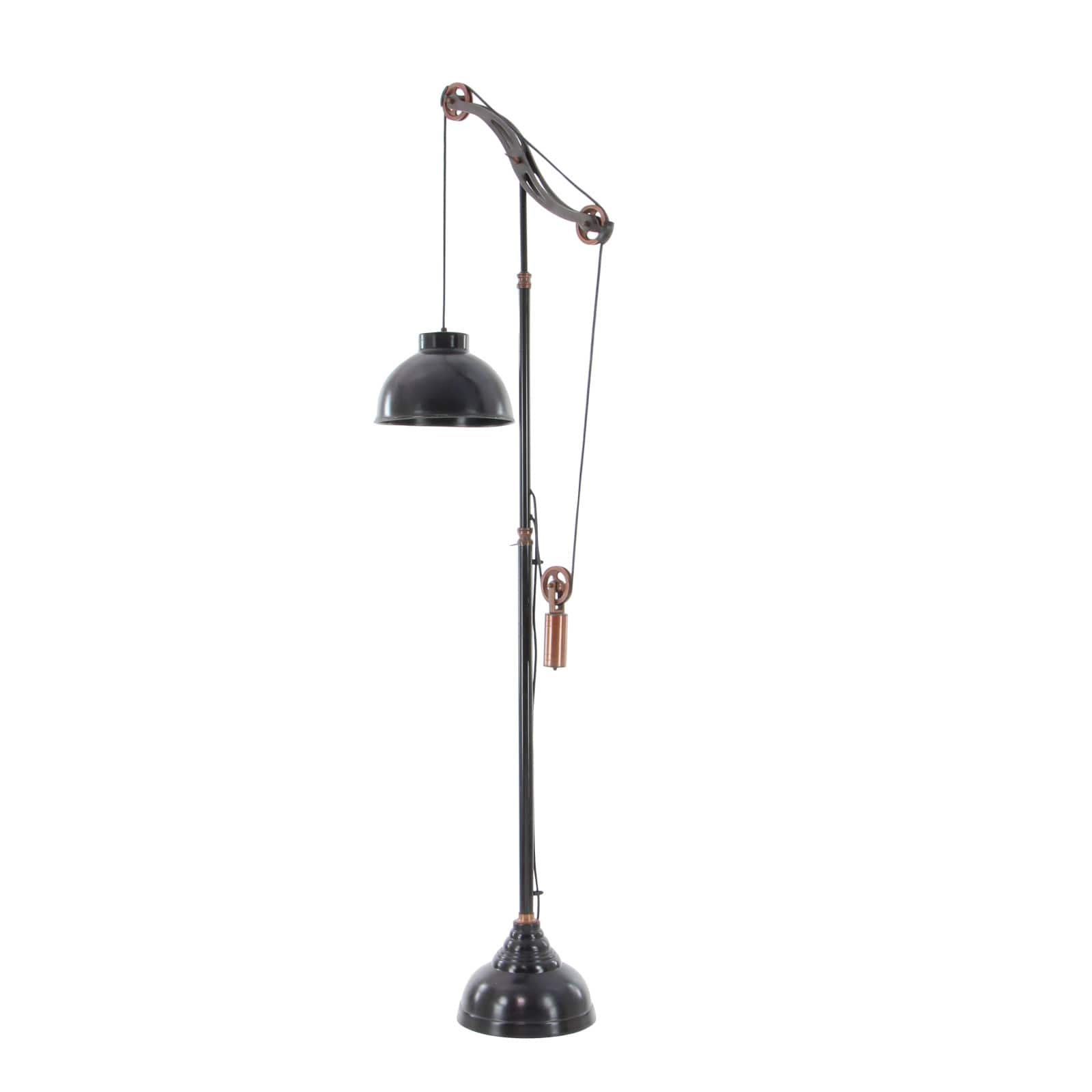 79&#x22; Black Metal Industrial Floor Lamp