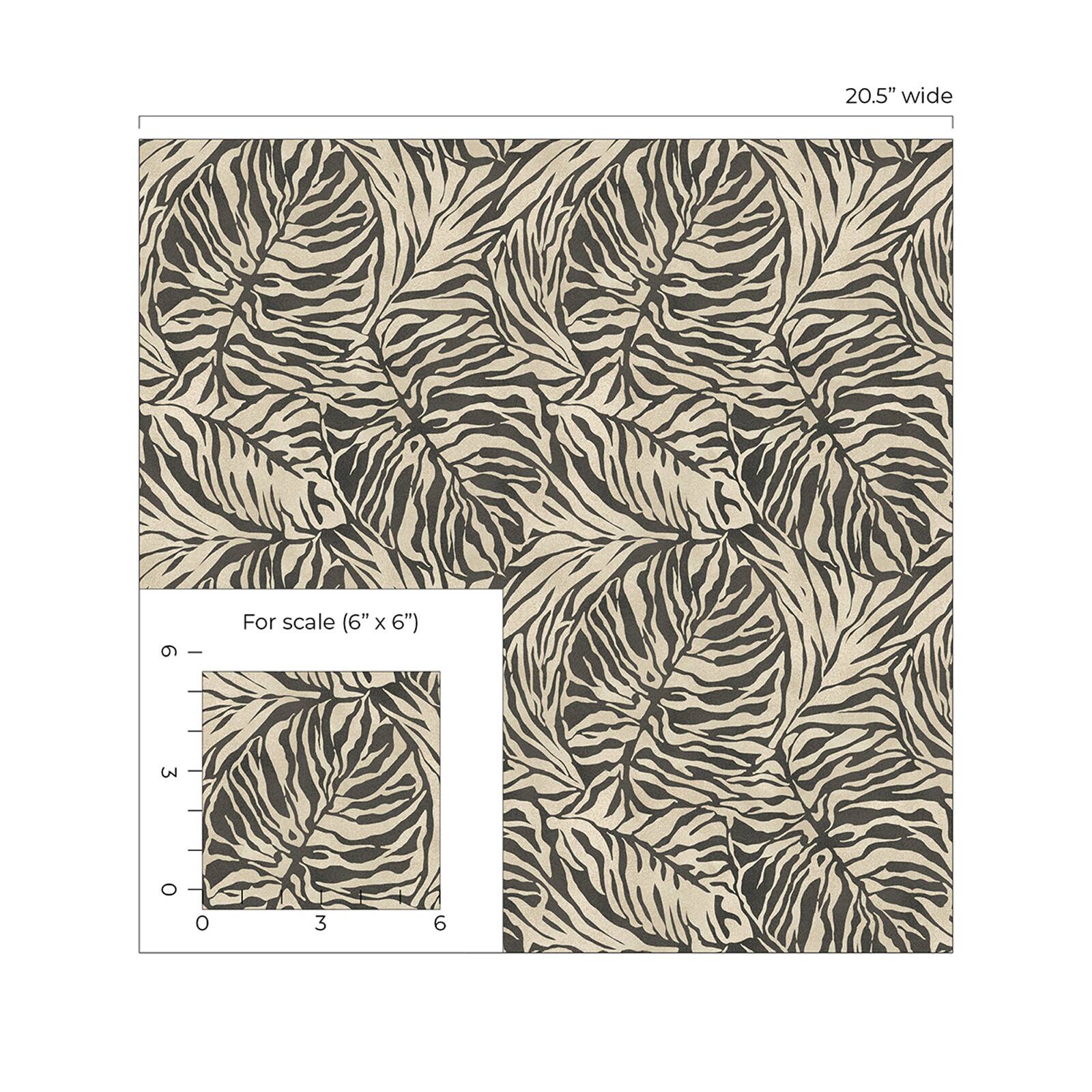 Tommy Bahama Zebra Leaf Peel &#x26; Stick Wallpaper