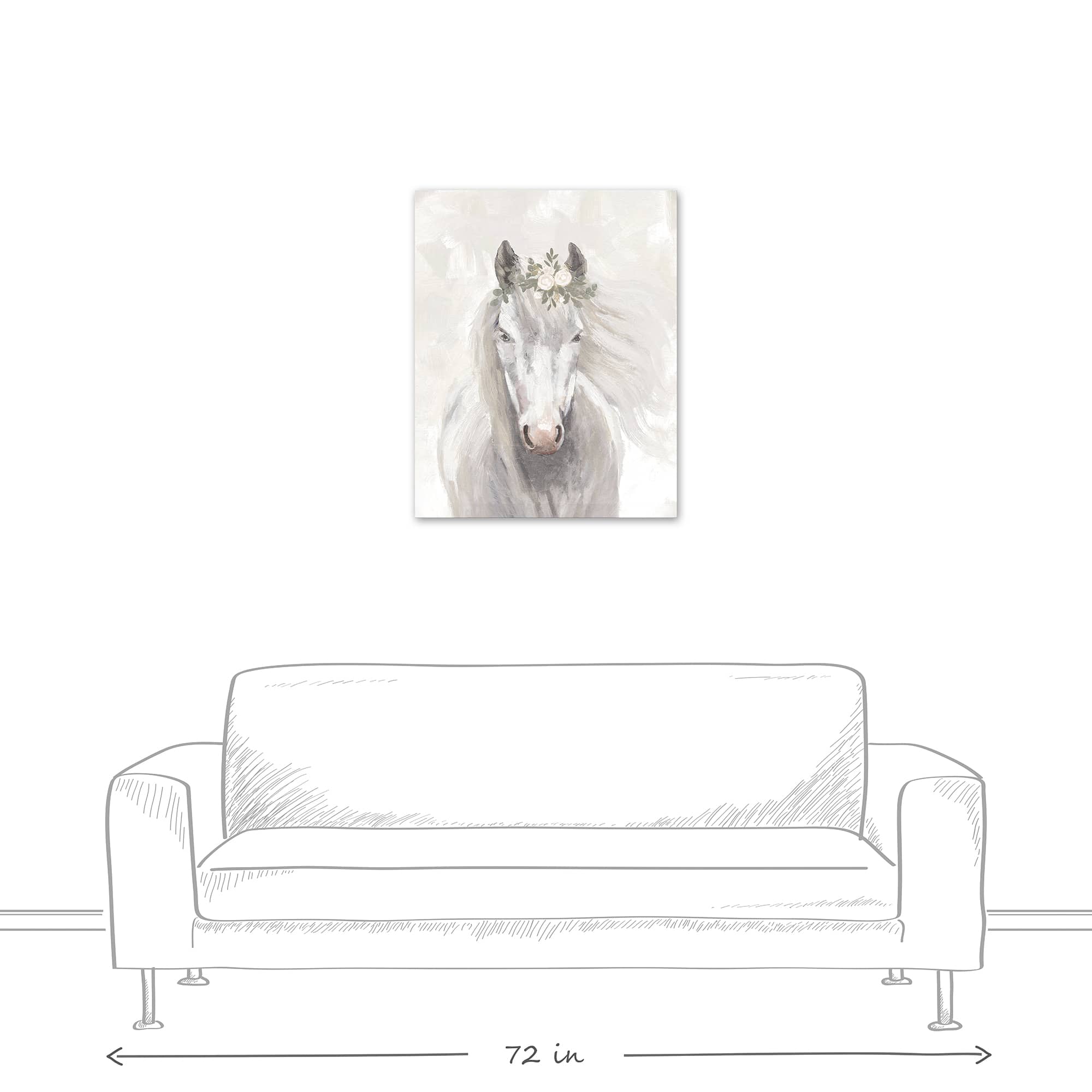 Horse With Flower Crown 24" x 30" Canvas Wall Art