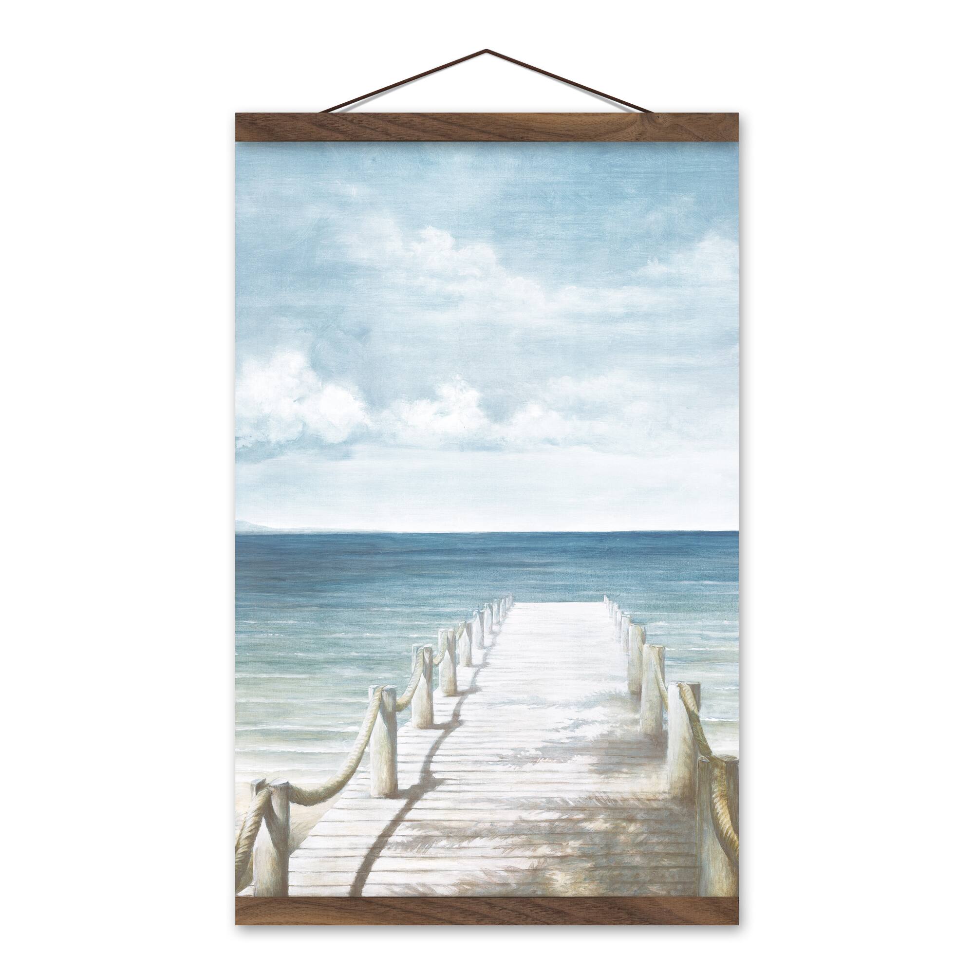 Ocean Dock Teak Hanging Canvas Wall Art