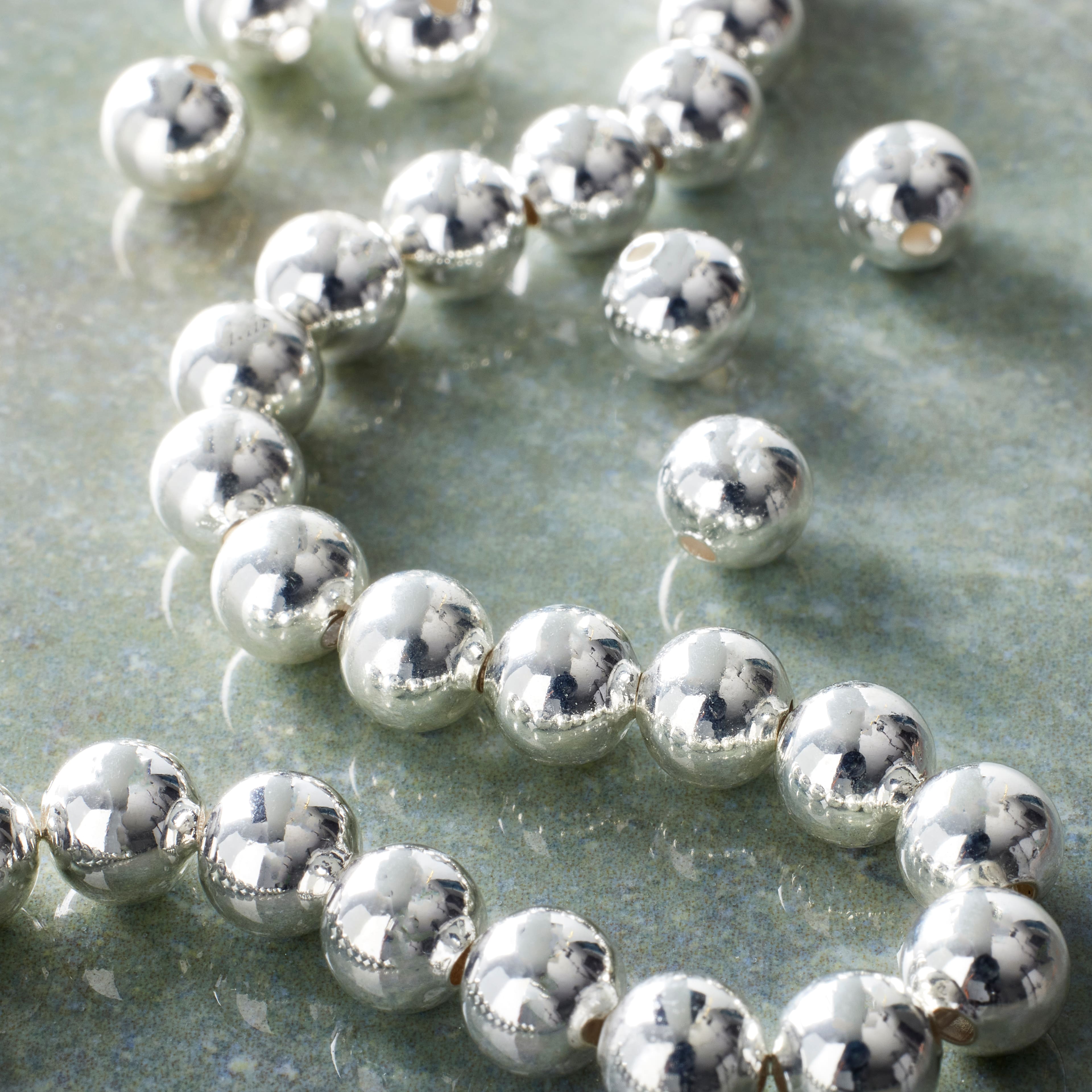 9 Pack: Sterling Silver-Plated Round Beads by Bead Landing™