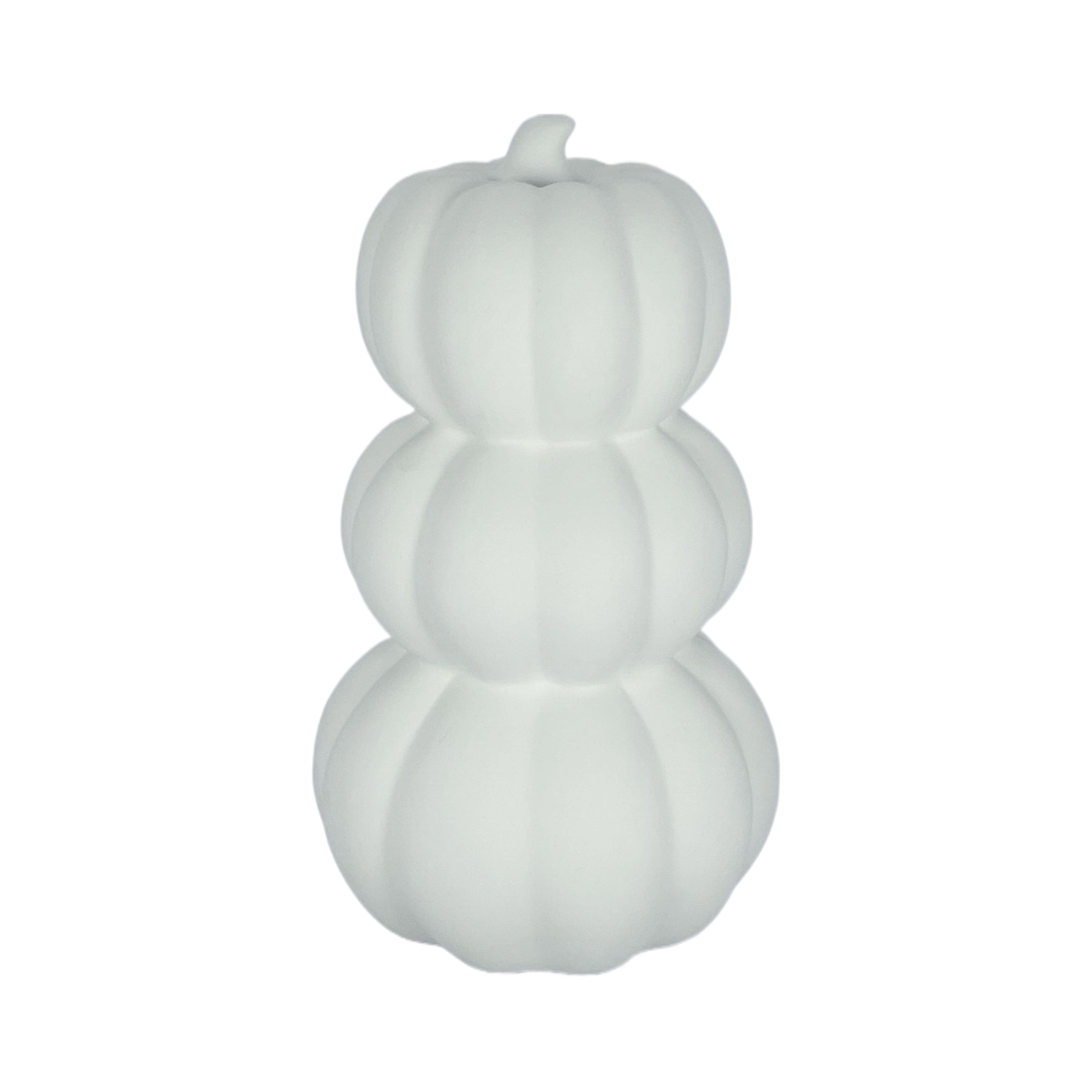 7.75&#x22; DIY Ceramic LED Stacked Jack-o&#x27;-Lanterns D&#xE9;cor by Make Market&#xAE;