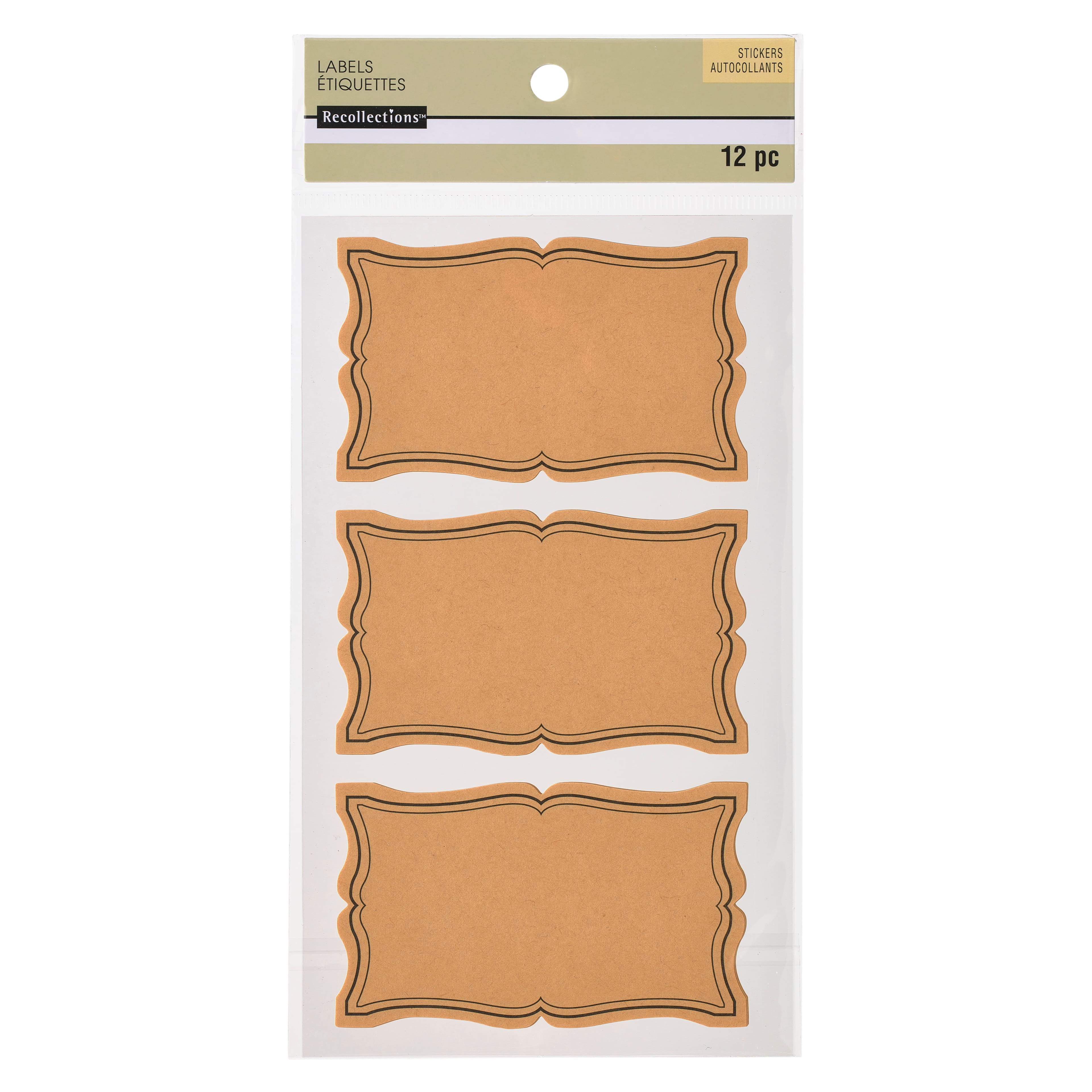 12 Packs: 12 ct. (144 total) Rectangular Kraft Paper Labels by Recollections™