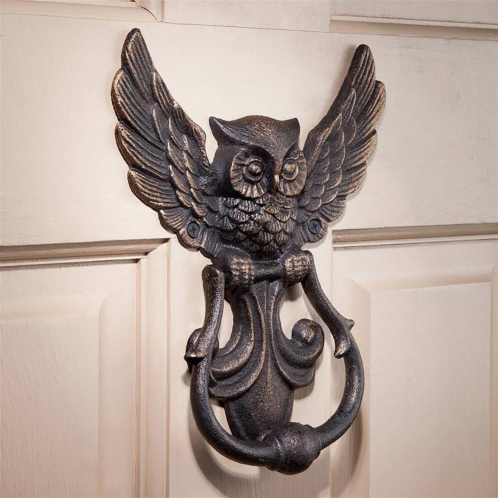 Design Toscano Mystical Spirit Owl Authentic Foundry Iron Door Knocker