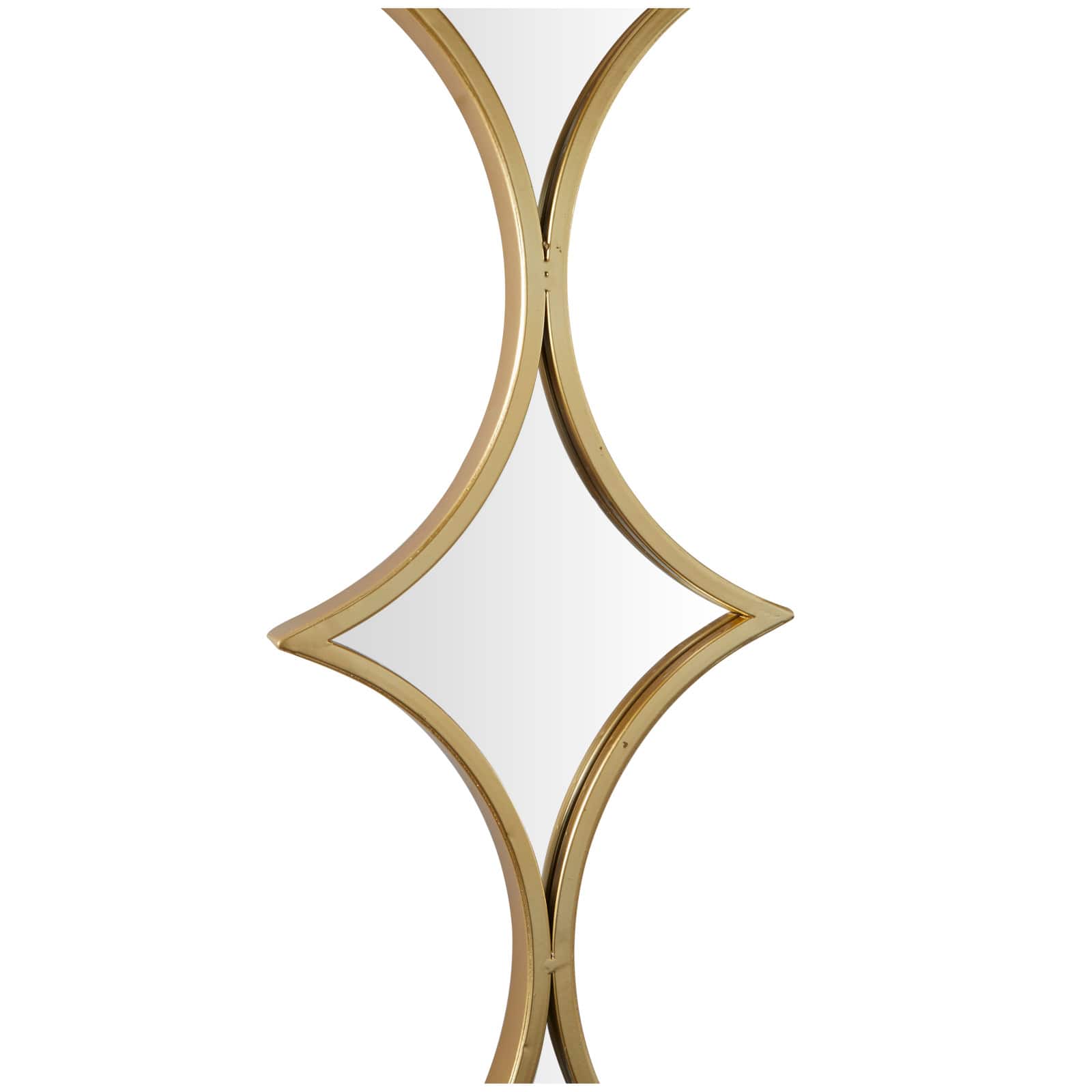 Gold Metal Slim Stacked Chain 5 Layer Wall Mirror with Diamond Pattern 10" x 1" x 59"