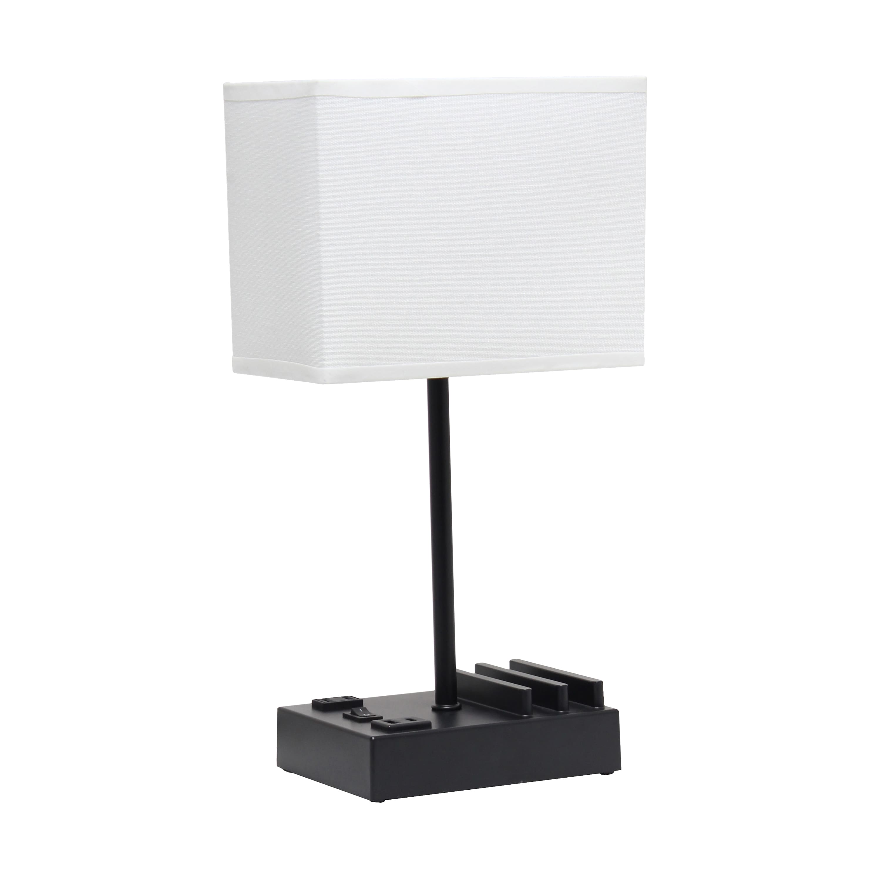Simple Designs 15.3" Table Lamp with 2 USB Ports & Charging Outlet