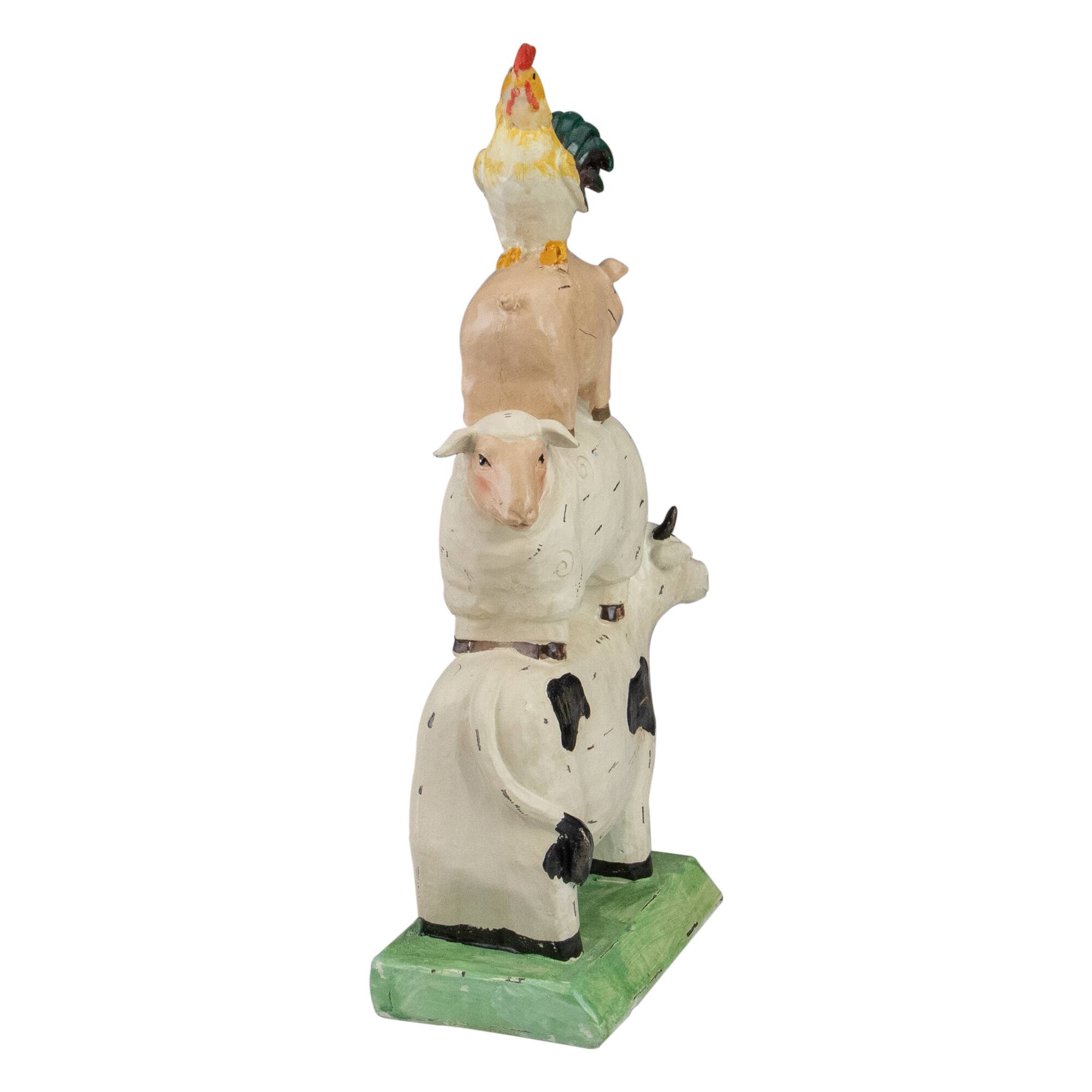 11.5" Stacked Farm Animals Outdoor Garden Statue