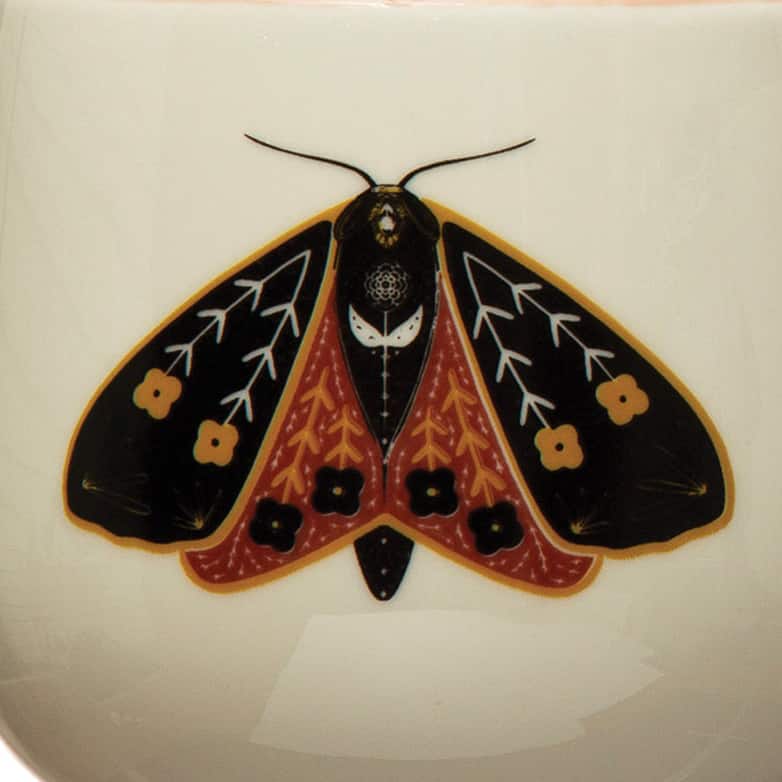 12oz. Stoneware Mugs with Painted Winged Insects Set