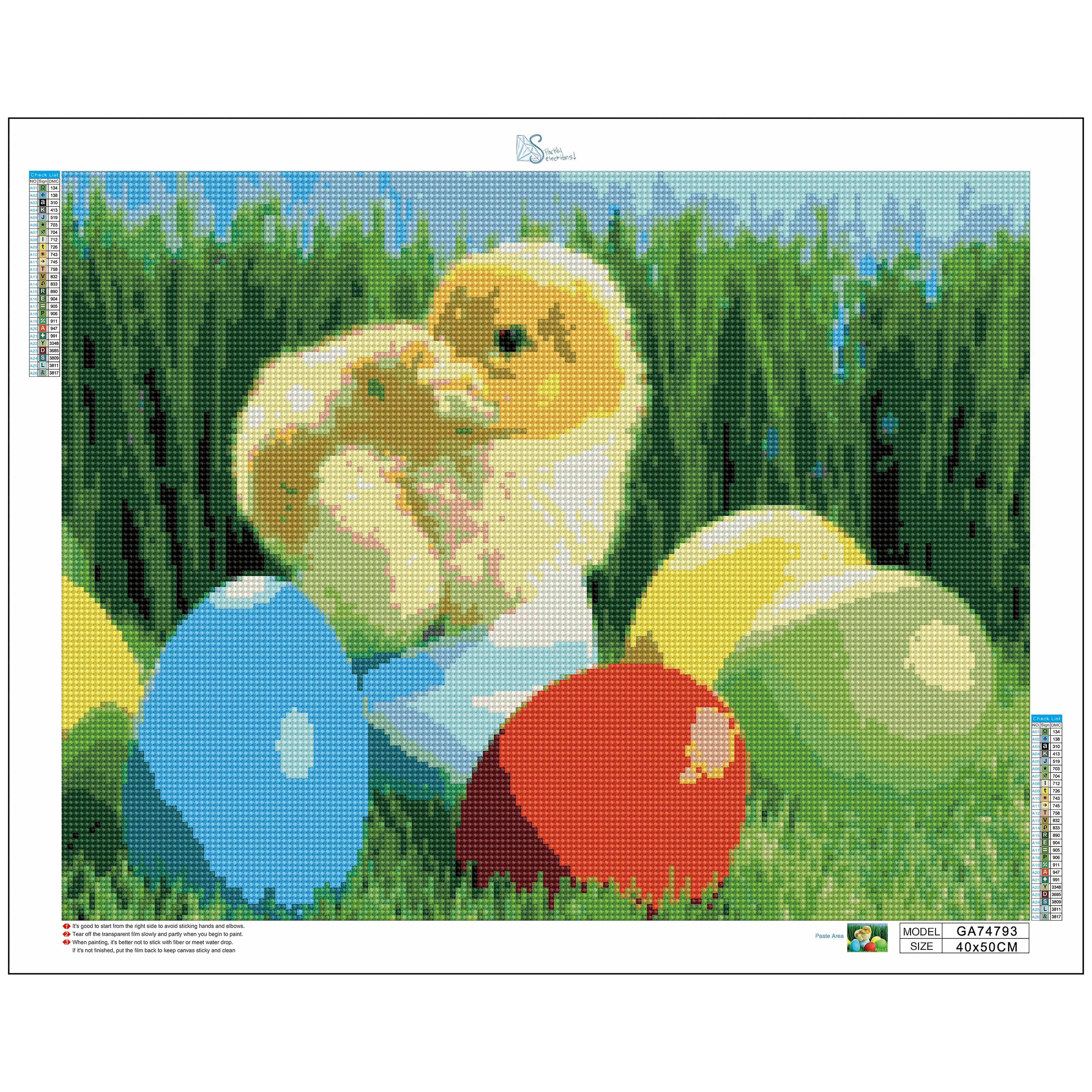 Sparkly Selections Easter Chick Diamond Painting Kit, Square Diamonds