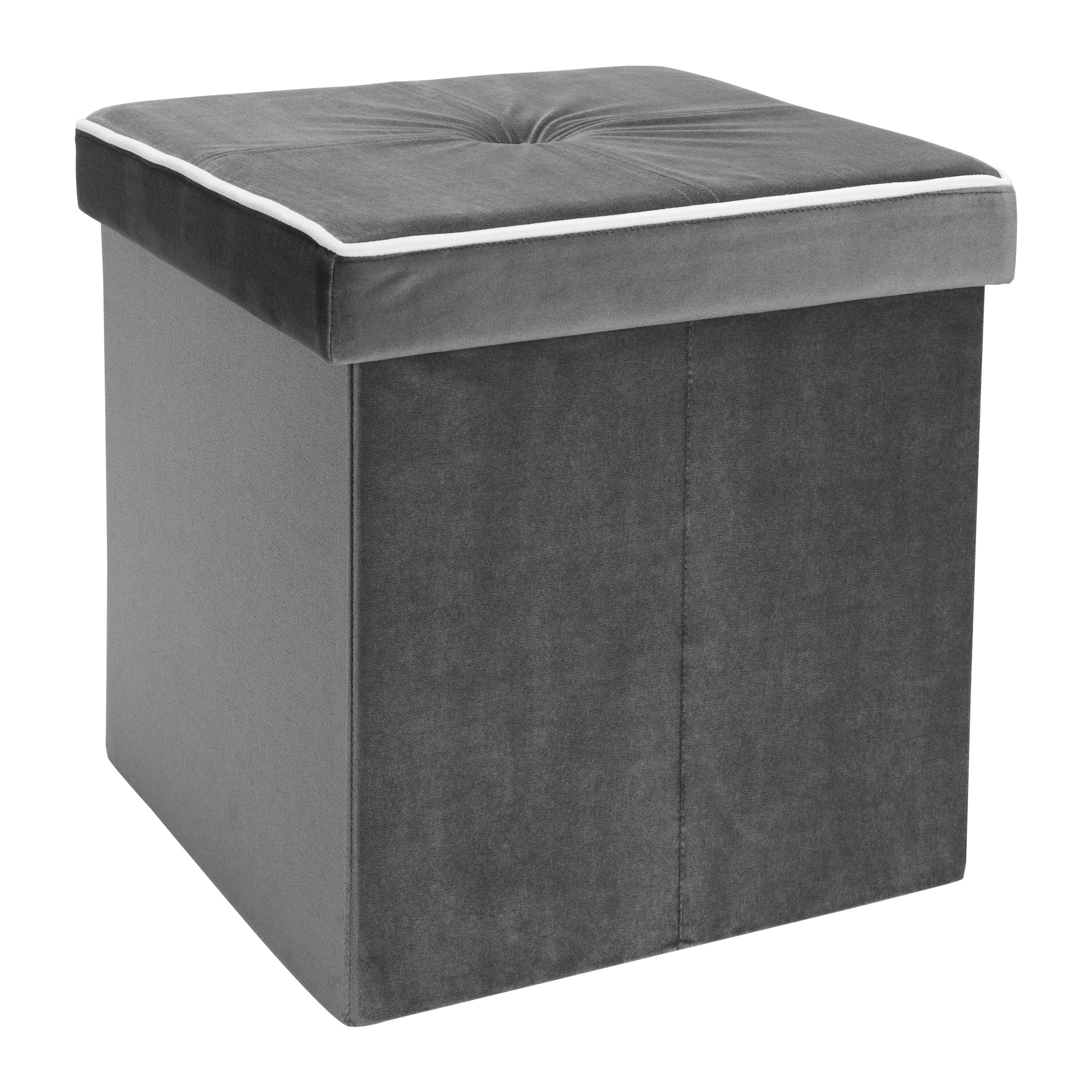 Simplify Collapsible Velvet Storage Ottoman