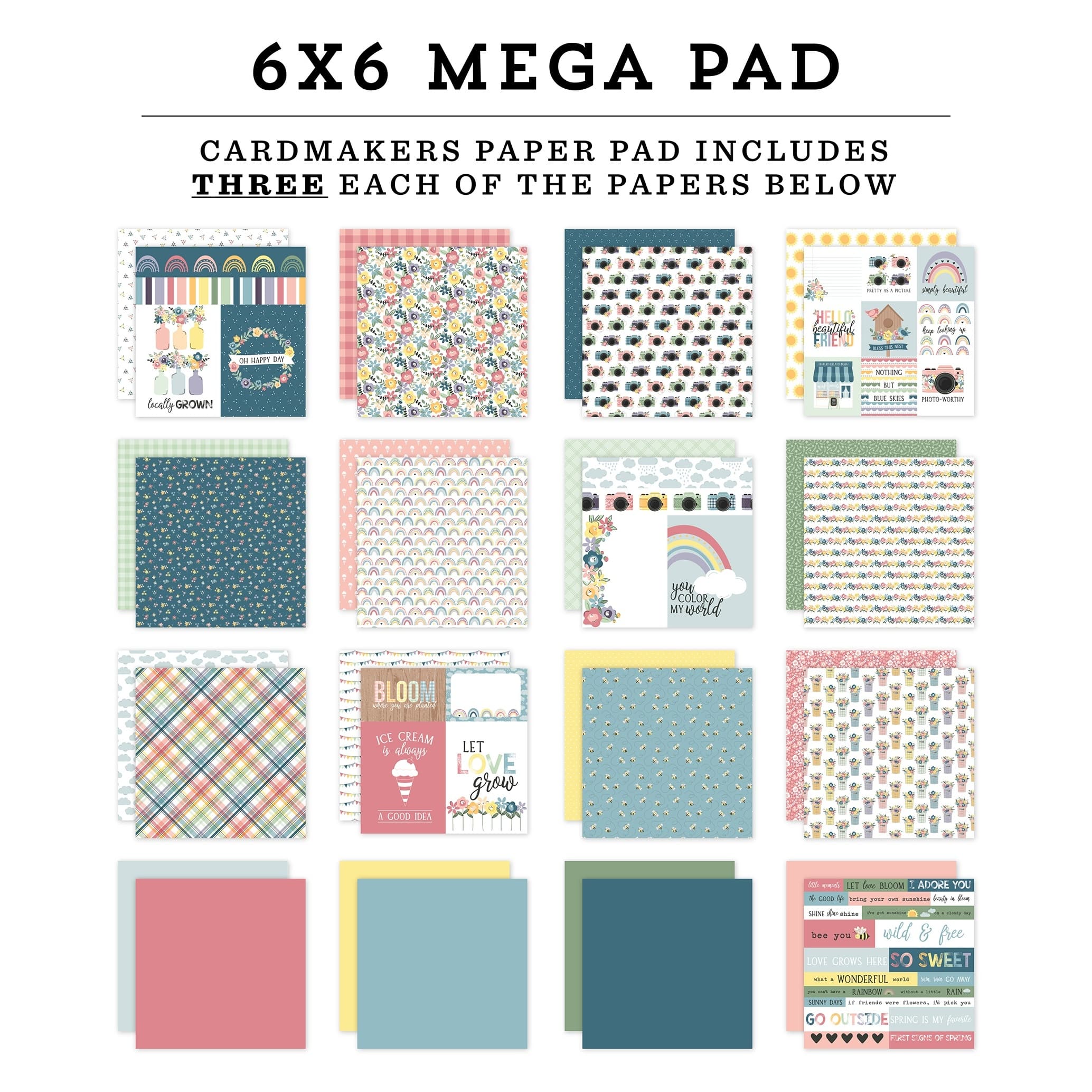 Echo Park™ Paper Co. New Day Double-Sided Mega Paper Pad, 6" x 6"