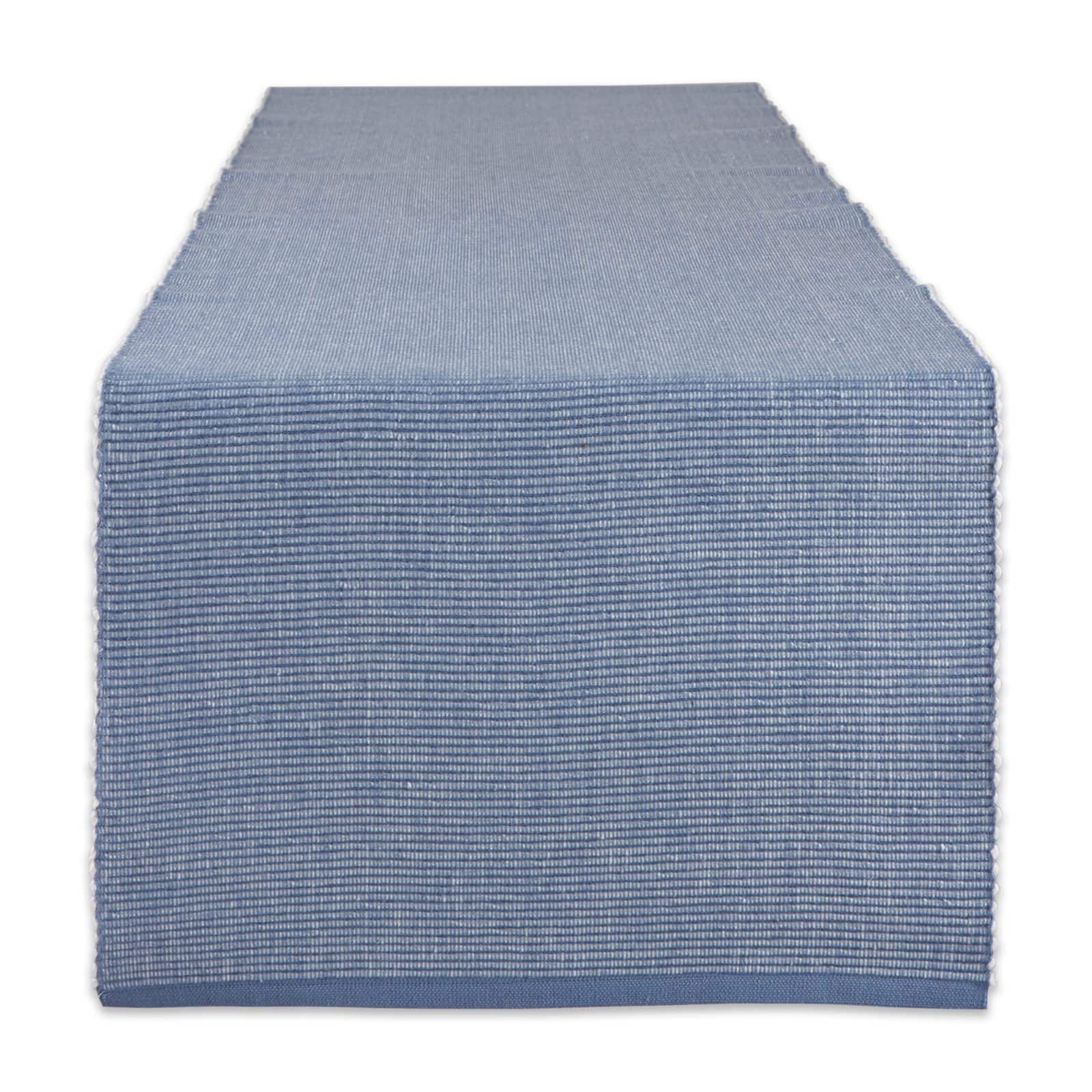 DII® 108" Stonewash Blue & White 2-Tone Ribbed Table Runner