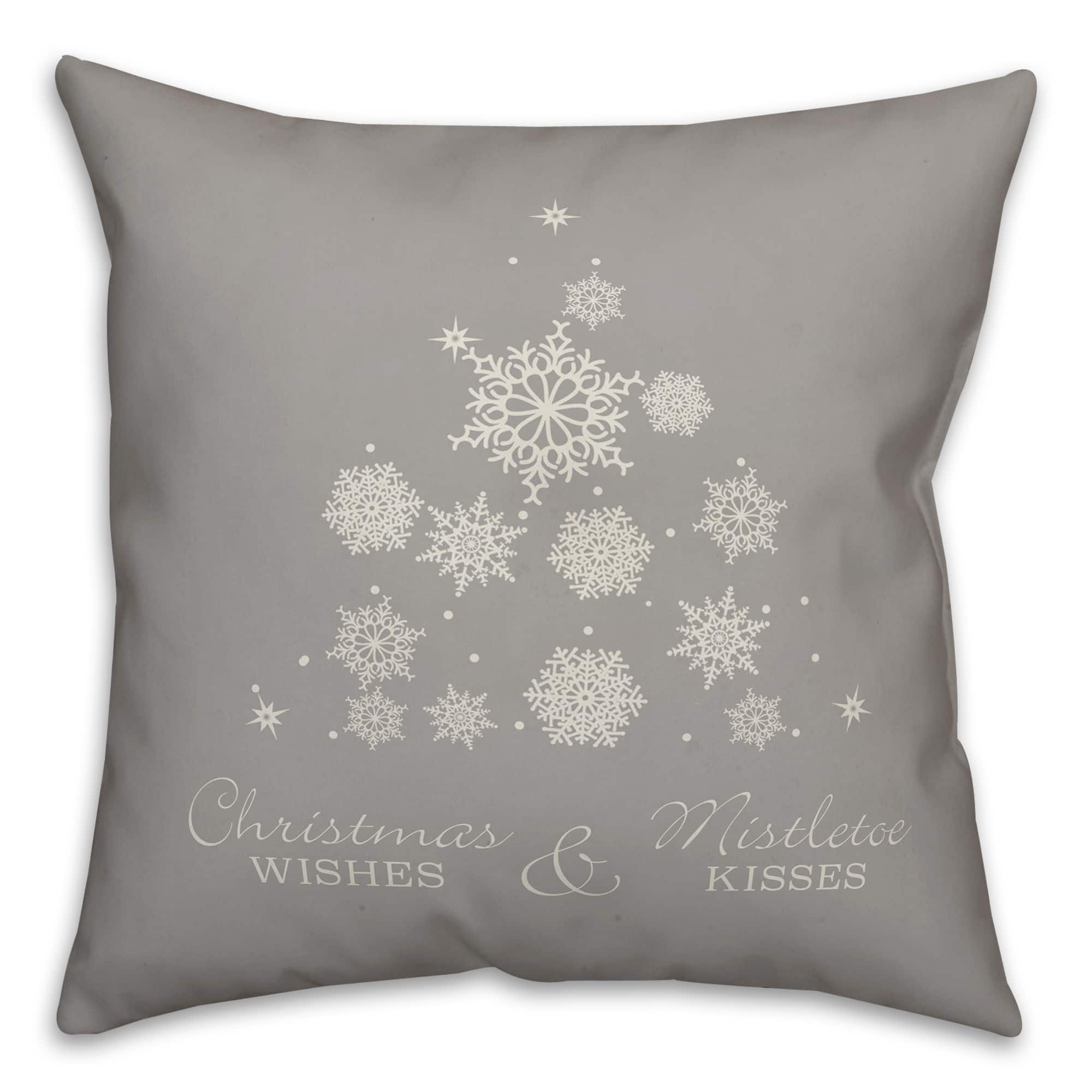 Snowflake Christmas Tree 18&#x22; x 18&#x22; Indoor/Outdoor Pillow