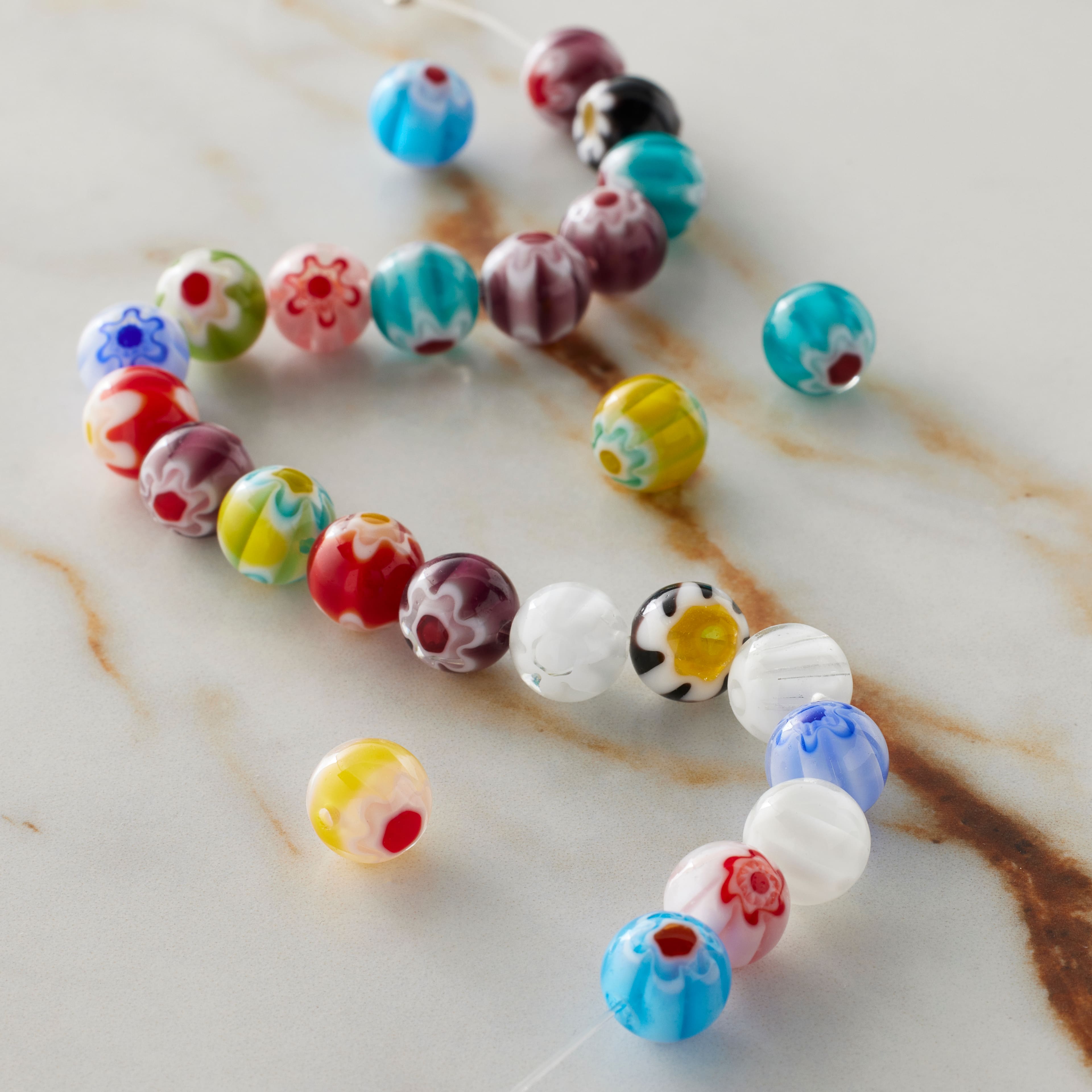 Millefiori Flower Glass Round Bead Mix by Bead Landing&#x2122;