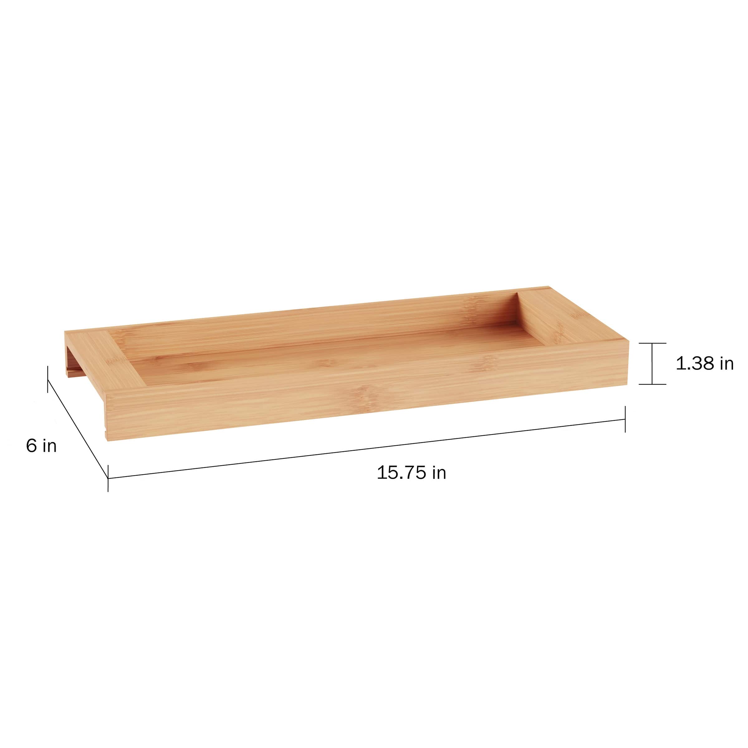 Hastings Home Bamboo Bathroom &#x26; Vanity Tray, 16&#x22; x 6&#x22;
