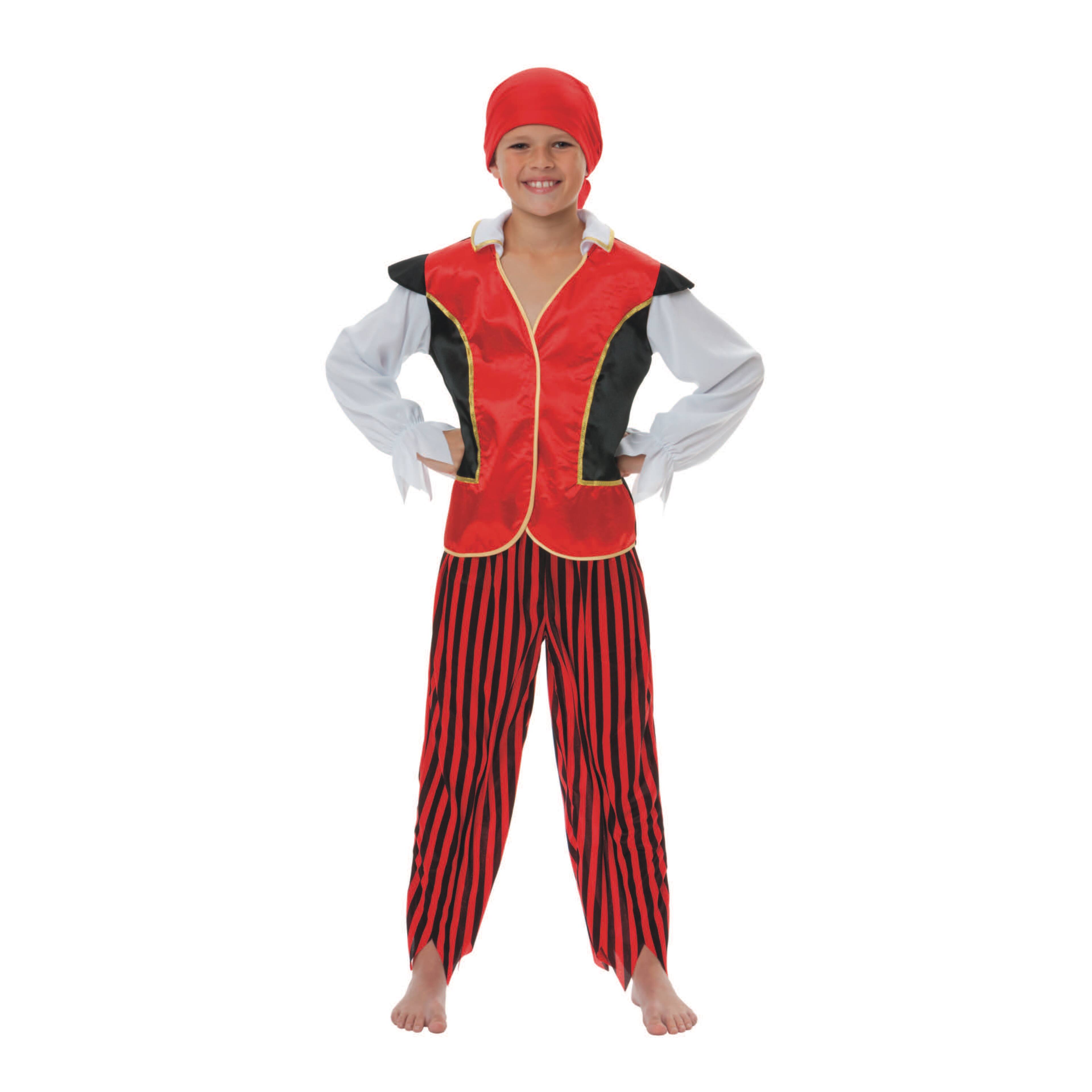 Red & Black Pirate Boy's Costume