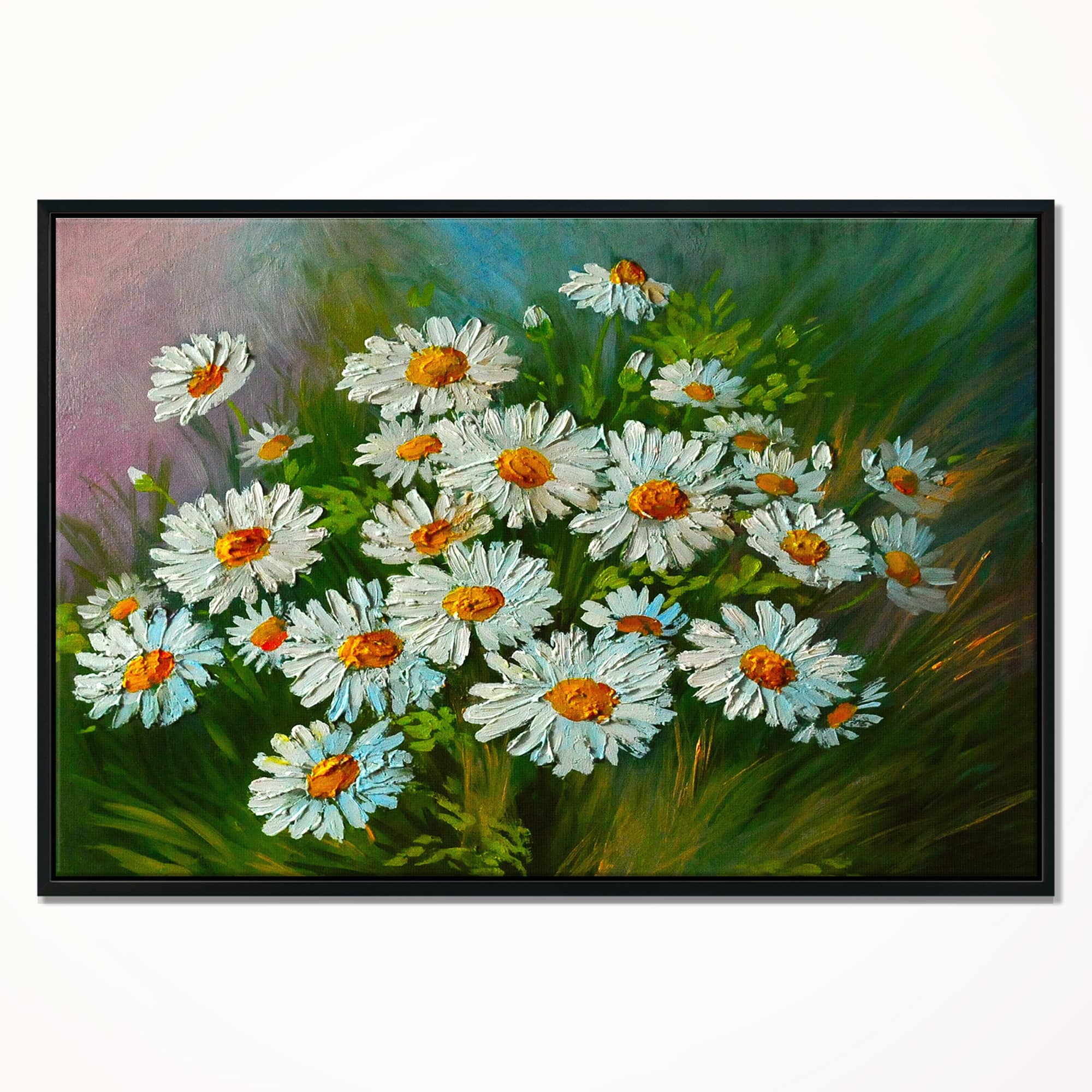 Designart - Heavily Textured Daisies Art