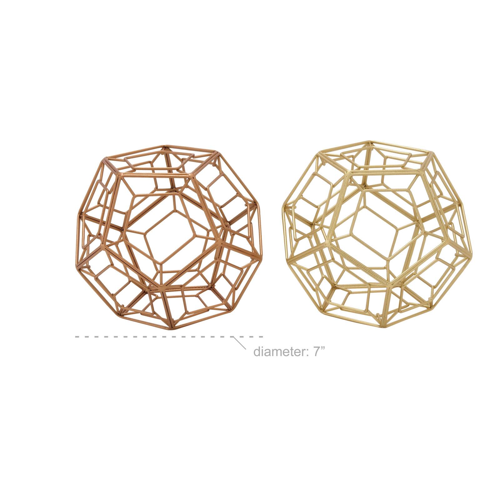 Bronze &#x26; Gold Metal Modern Orb Set