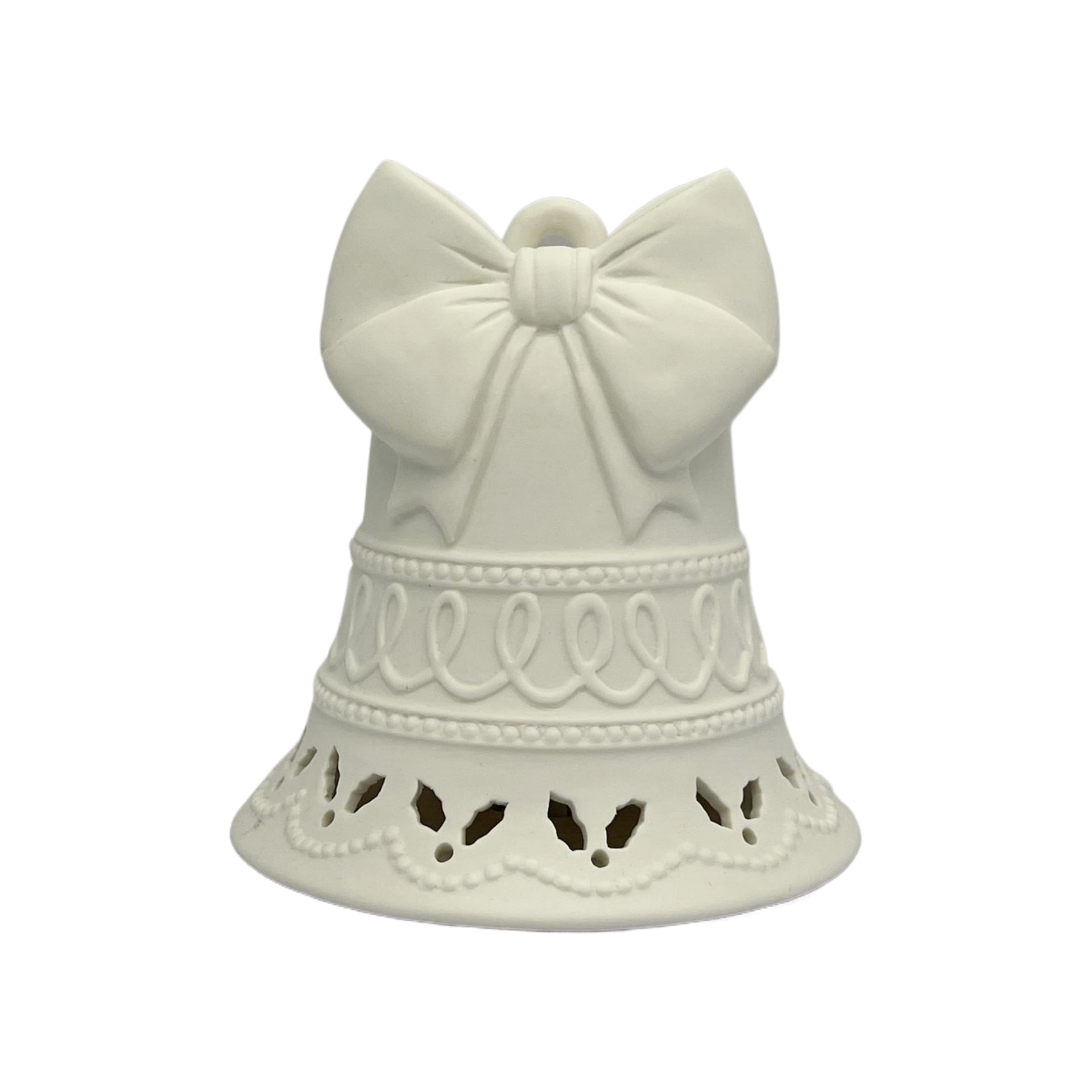 6.5&#x22; LED DIY Ceramic Holly Bell D&#xE9;cor by Make Market&#xAE;