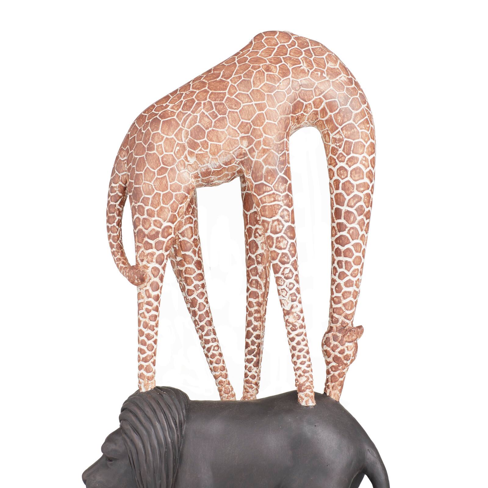 Multi Polystone Traditional Animals Sculpture 33" x 8" x 5"