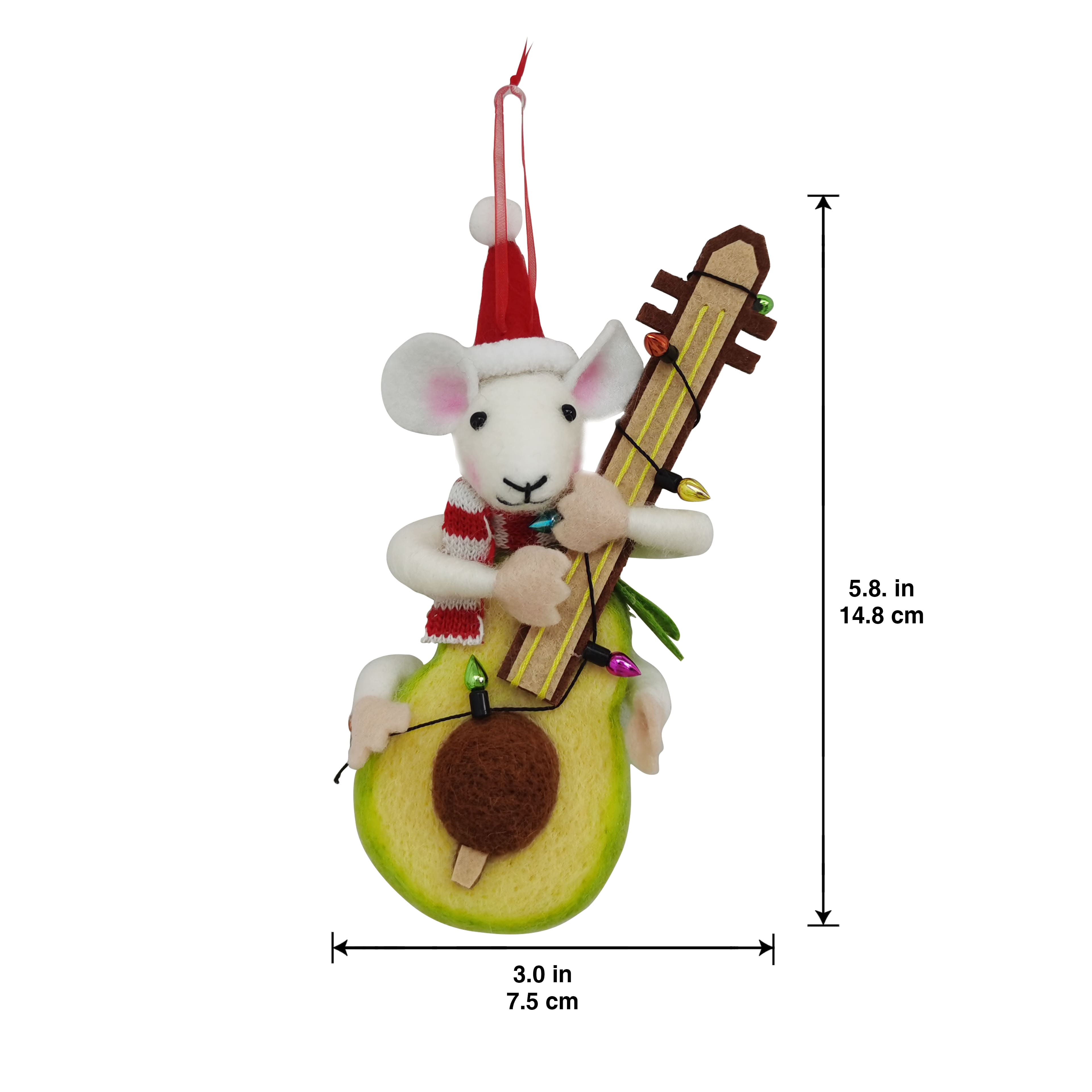 6&#x22; Mouse Playing Guitar Felt Ornament by Ashland&#xAE;