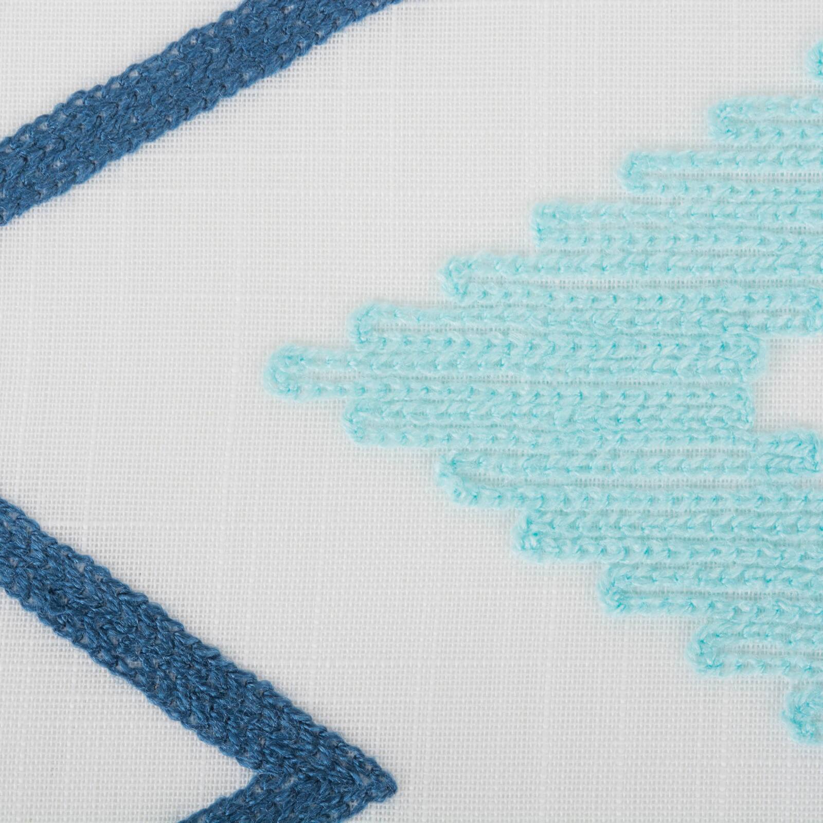 Off White Base Embroidered Chevron Table Runner