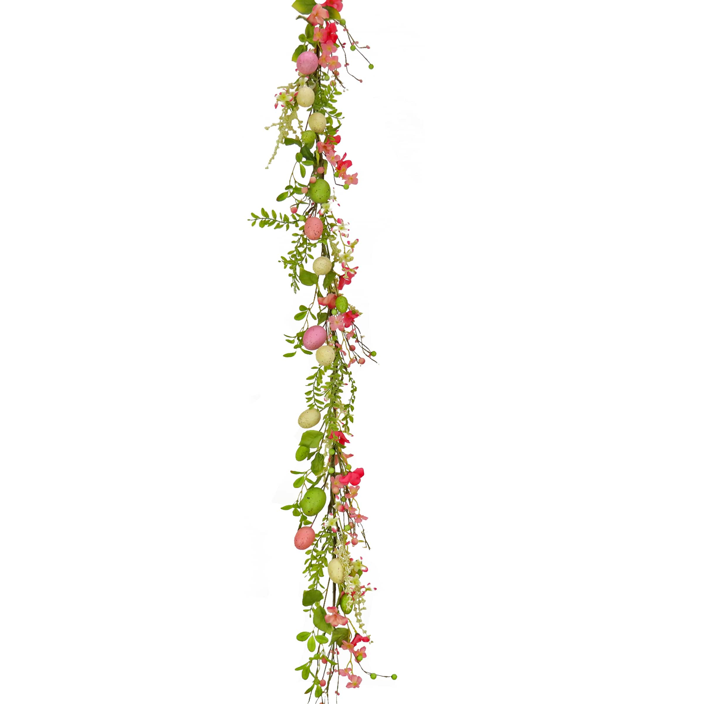 5ft. Flowering Pink &#x26; Green Easter Garland